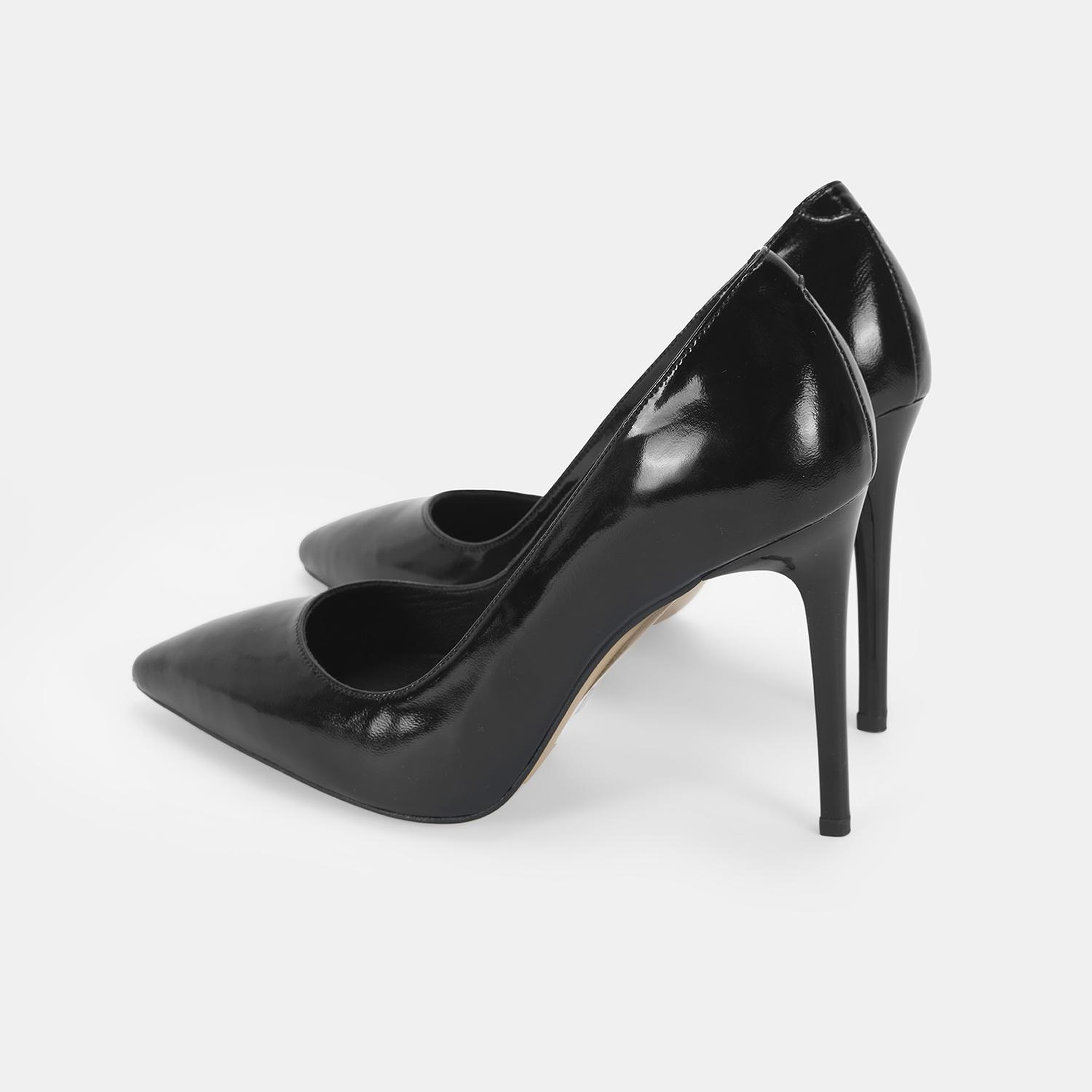 Kadın Siyah Rugan Topuklu Klasik Ayakkabı