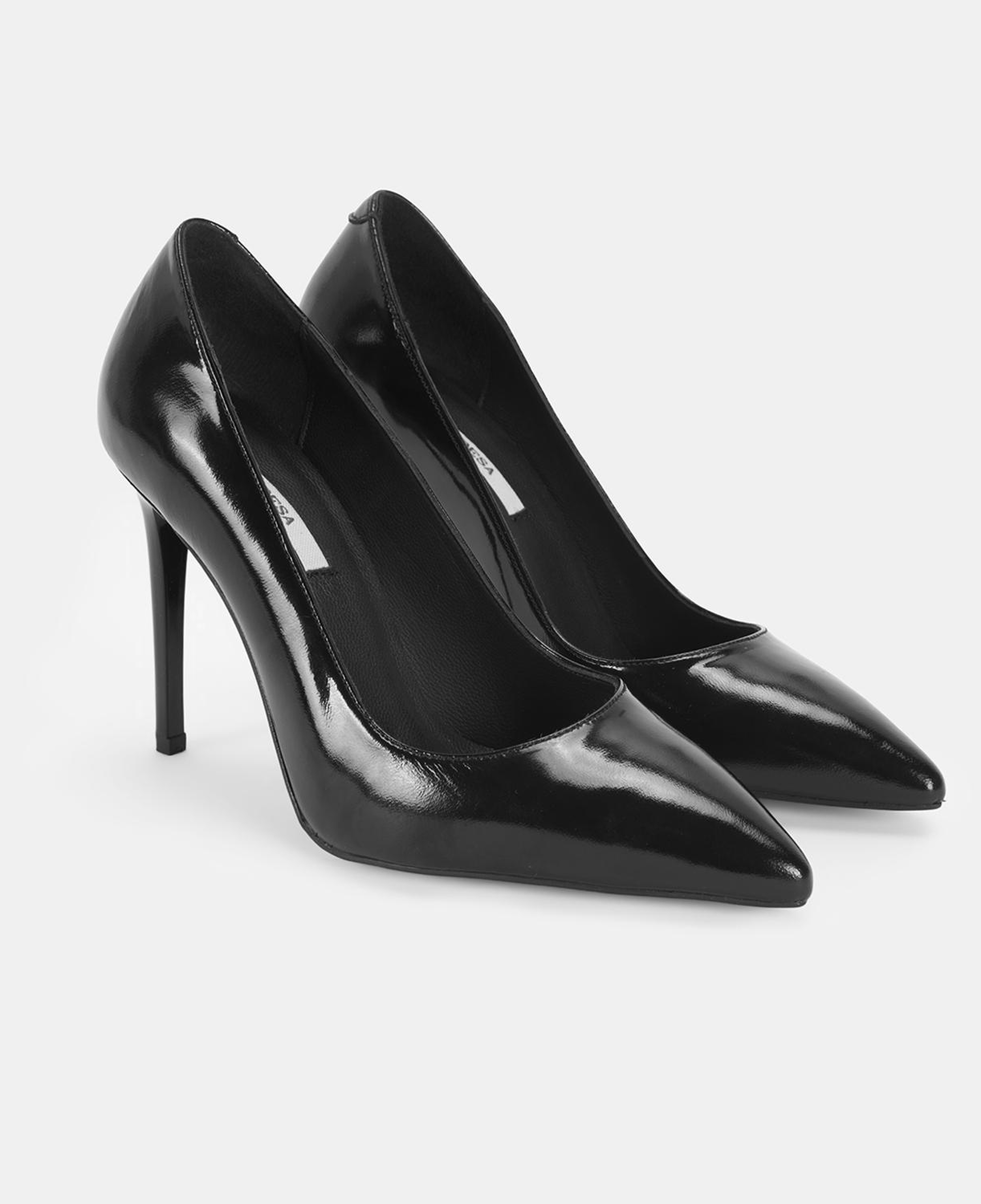 Kadın Siyah Rugan Topuklu Klasik Ayakkabı