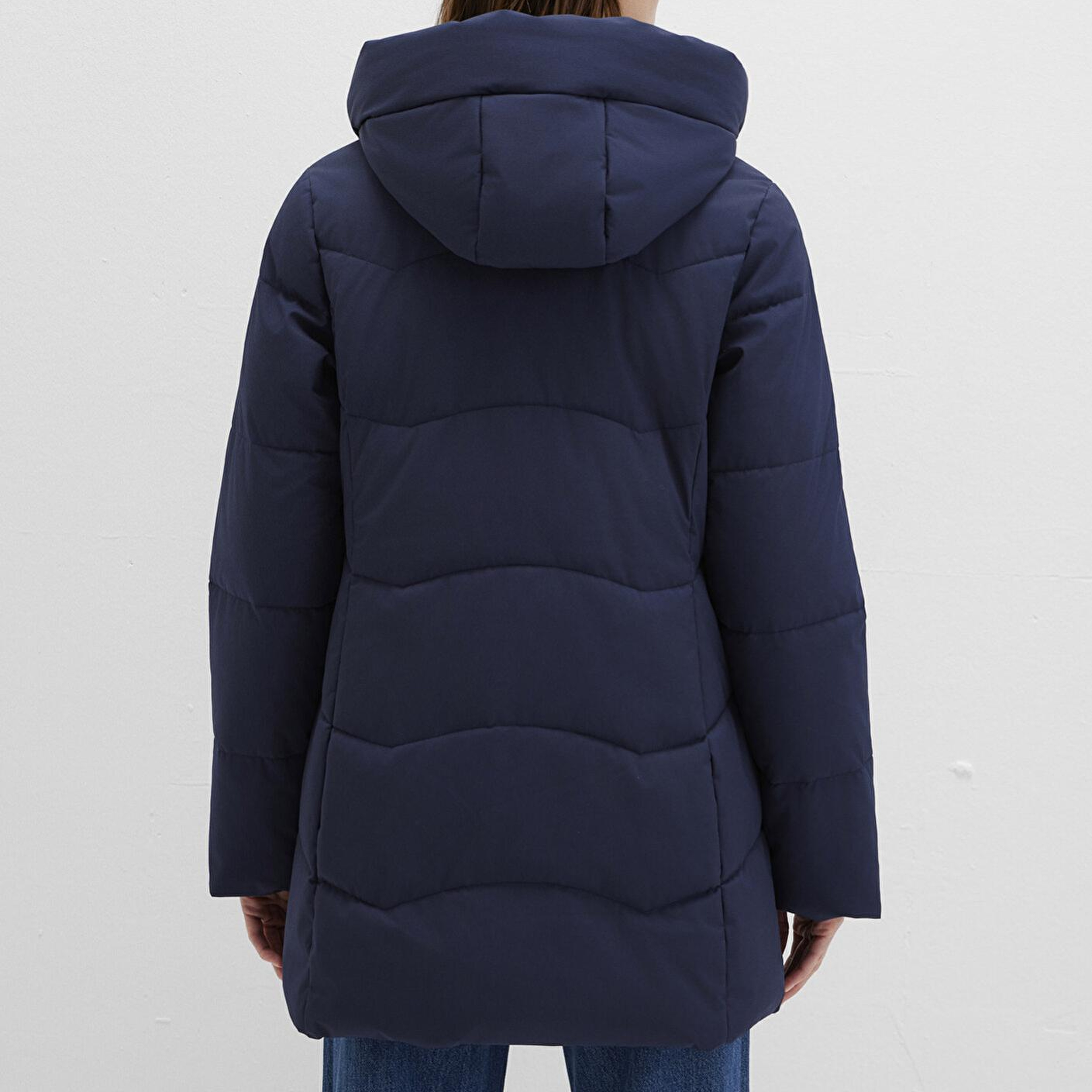 Mavi Su İtici Kapüşonlu Lacivert Şişme Mont 1110439-83699