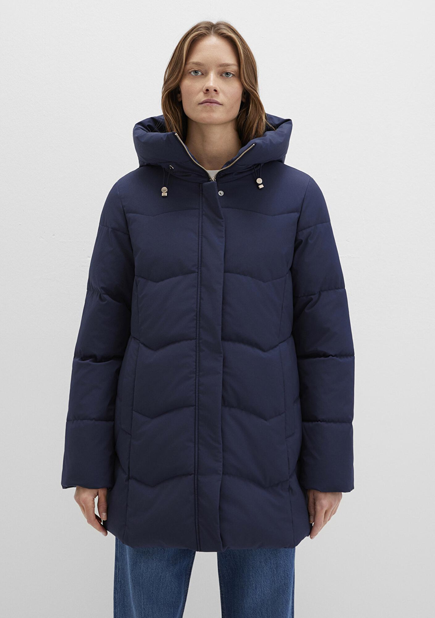 Mavi Su İtici Kapüşonlu Lacivert Şişme Mont 1110439-83699