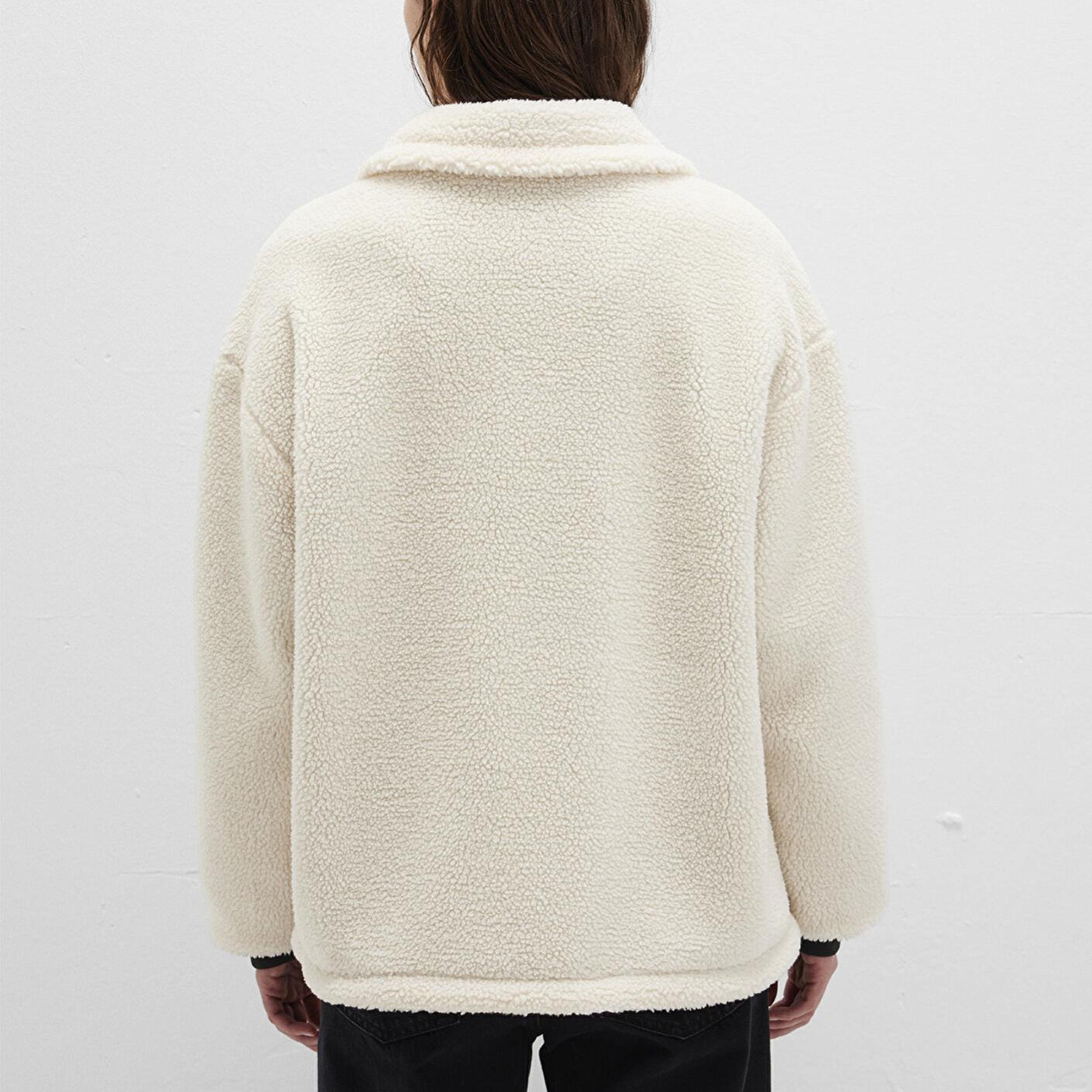 Mavi Kontrast Renkli Sherpa Ceket Loose Fit / Bol Rahat Kesim 1110520-70007