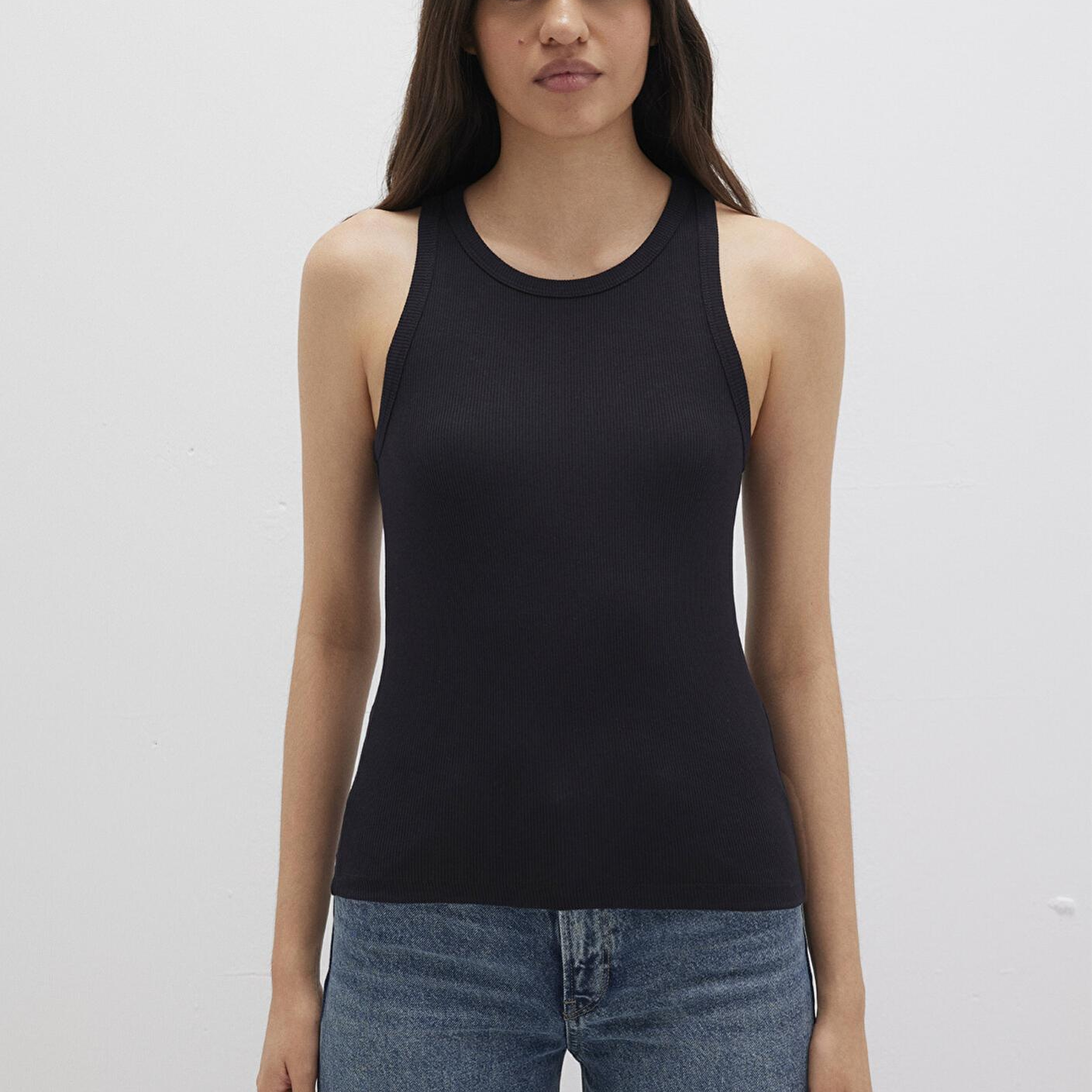 Mavi Halter Yaka Siyah Basic Atlet Slim Fit / Dar Kesim 1612462-900