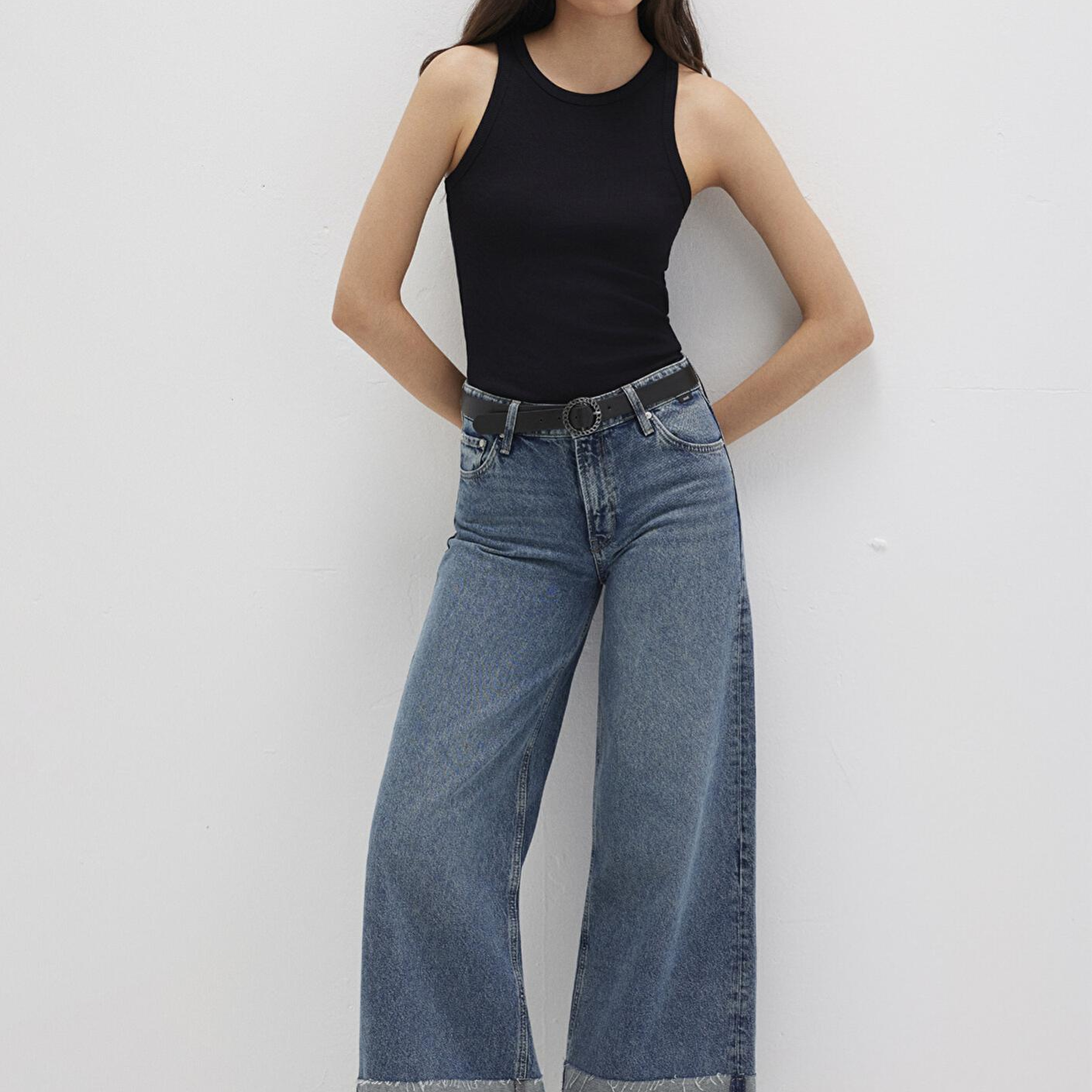 Mavi Halter Yaka Siyah Basic Atlet Slim Fit / Dar Kesim 1612462-900