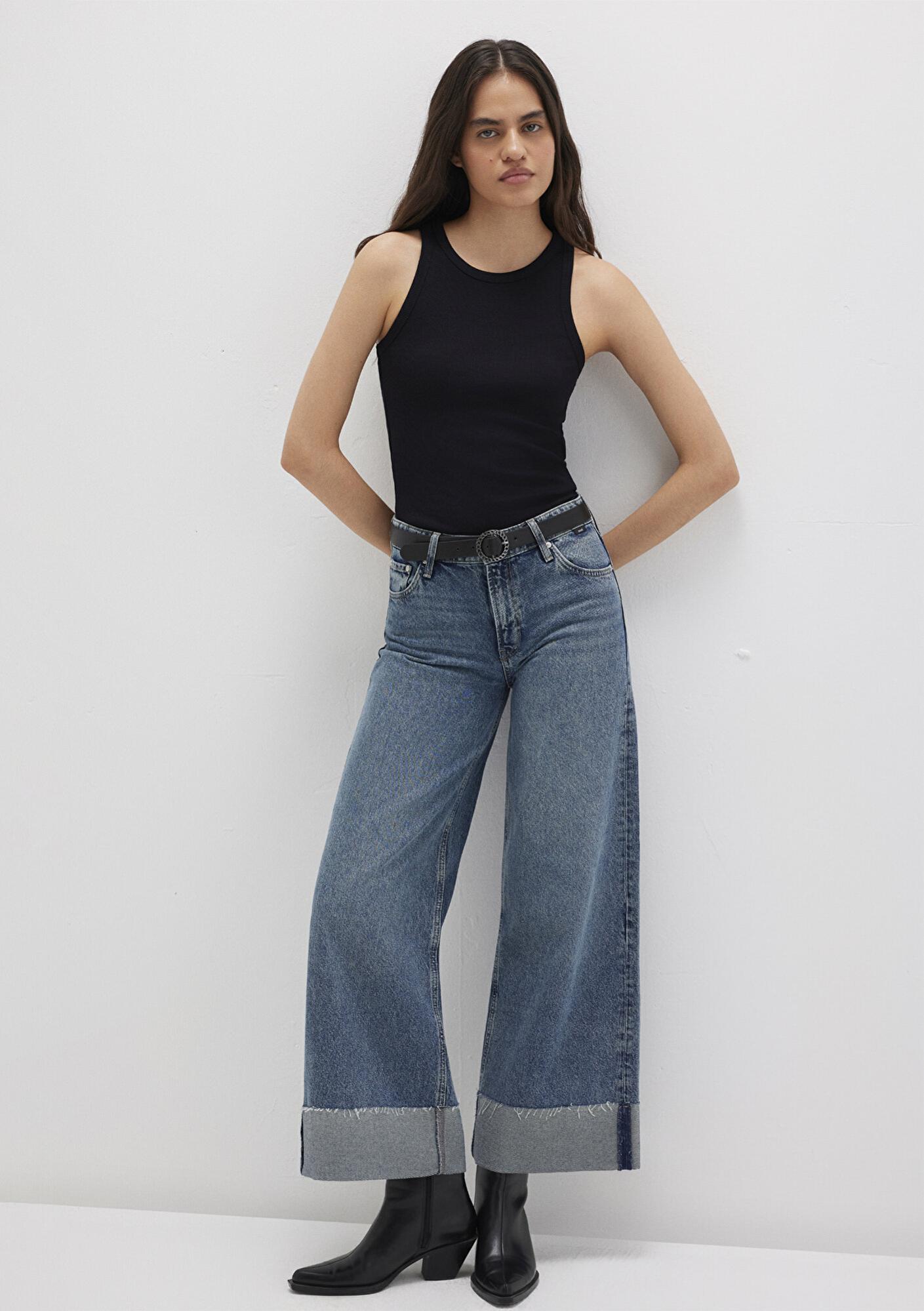 Mavi Halter Yaka Siyah Basic Atlet Slim Fit / Dar Kesim 1612462-900