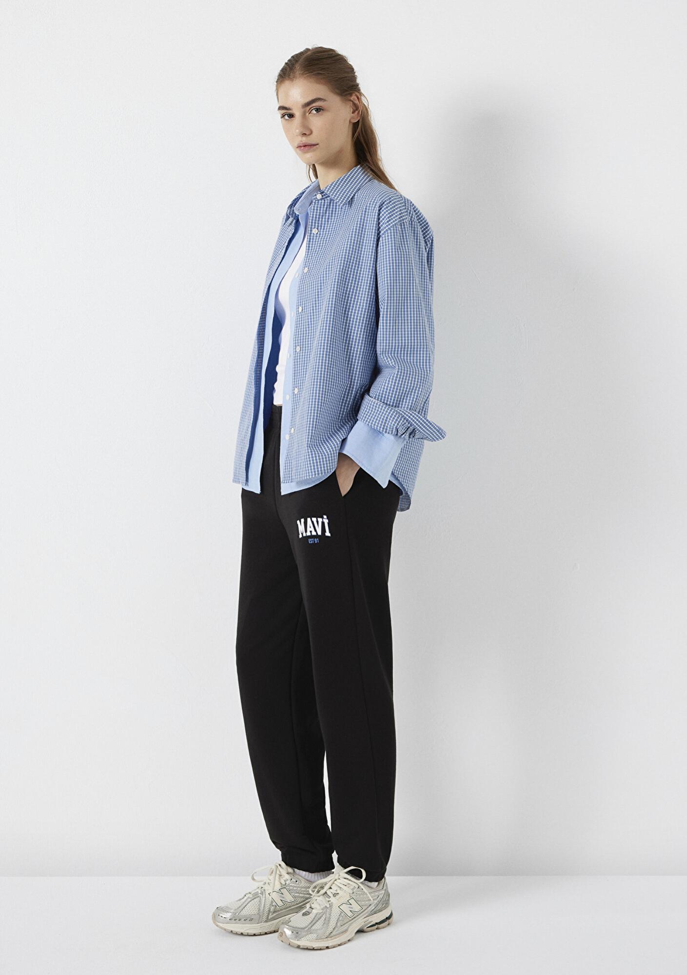 Mavi Mavi Logo Baskılı Siyah Eşofman Altı 1010757-900