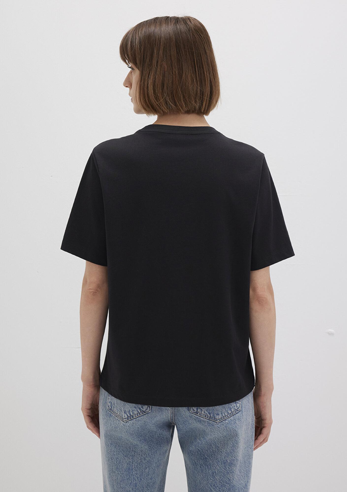 Mavi Mavi Logo Baskılı Siyah Tişört Regular Fit / Normal Kesim 1611990-900