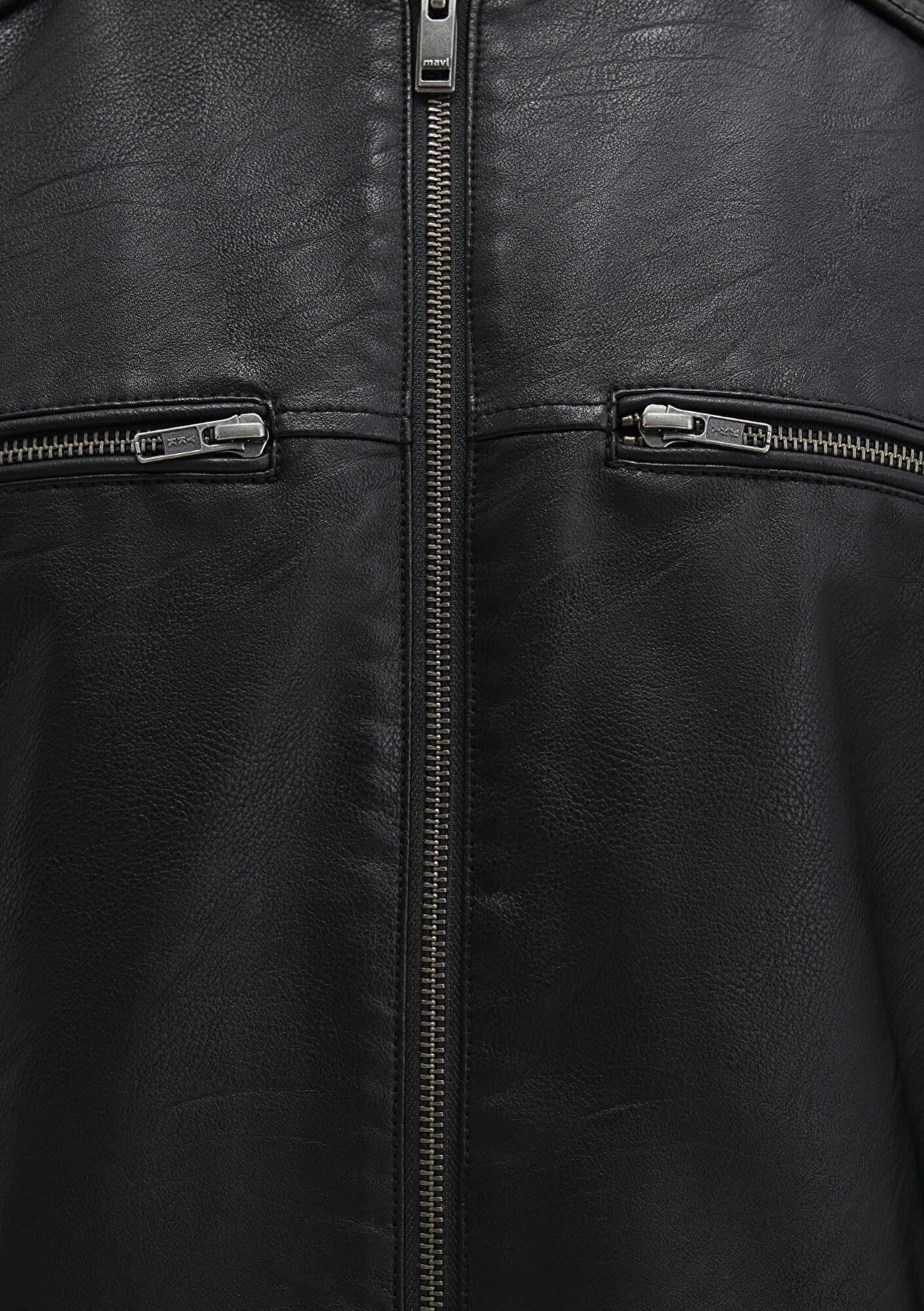 Mavi Siyah Suni Deri Ceket Slim Fit / Dar Kesim 0110438-71379