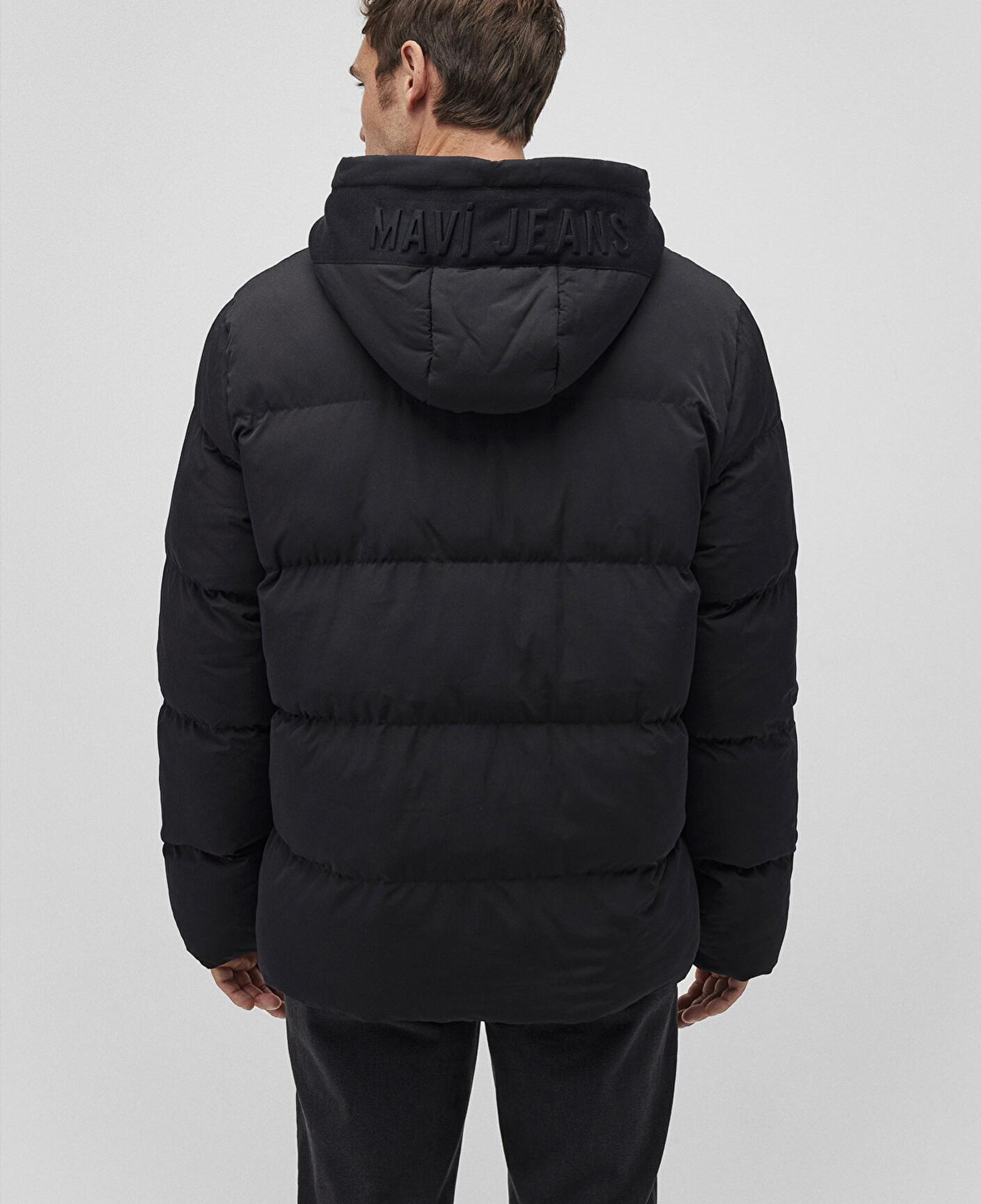 Mavi Kapüşonlu Siyah Şişme Mont 0110349-900