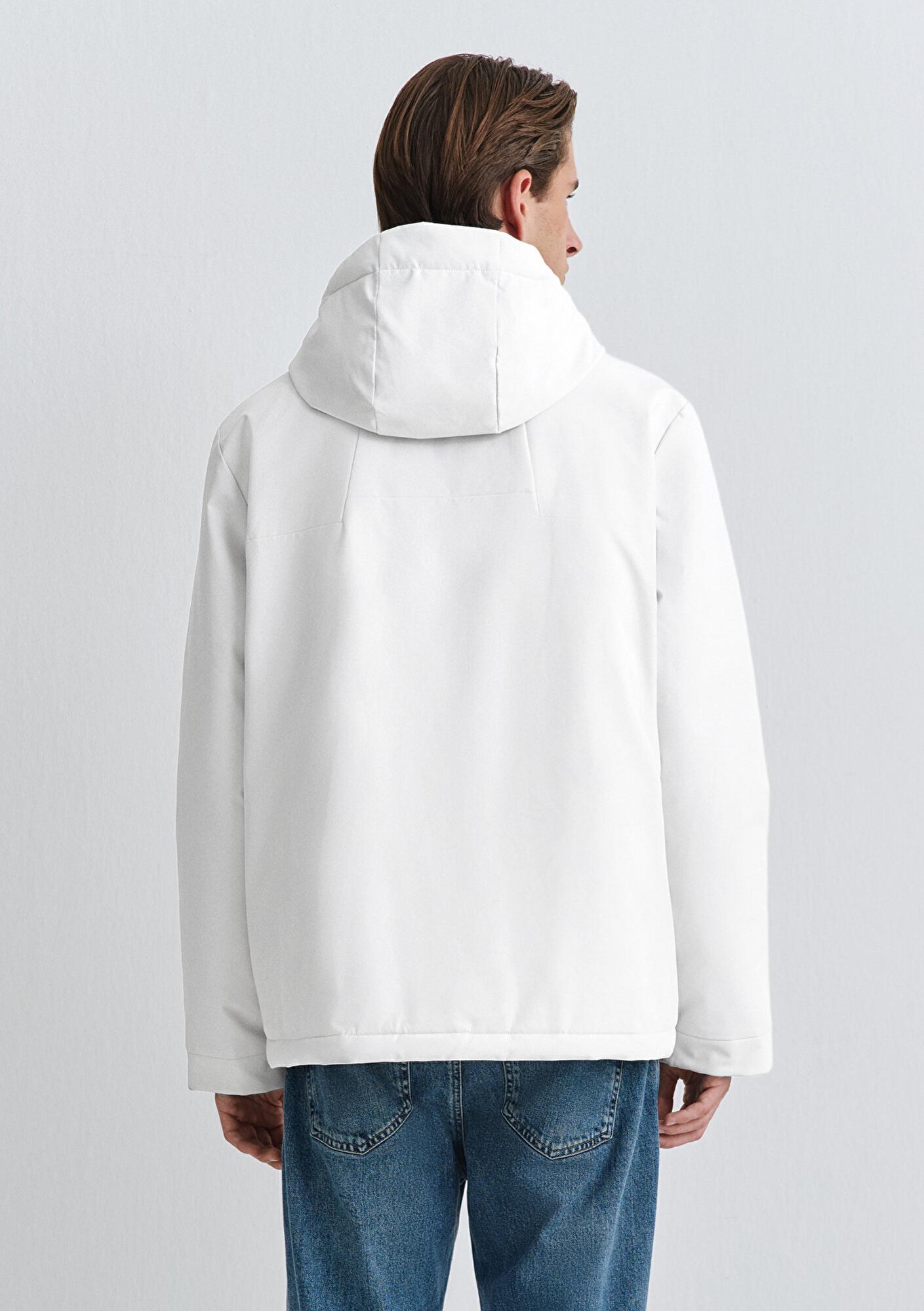 Mavi Su İtici Kapüşonlu Gri Şişme Mont 0110441-83746