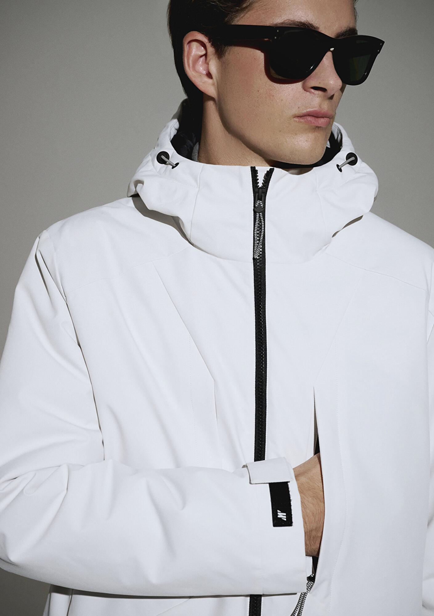 Mavi Su İtici Kapüşonlu Gri Şişme Mont 0110441-83746