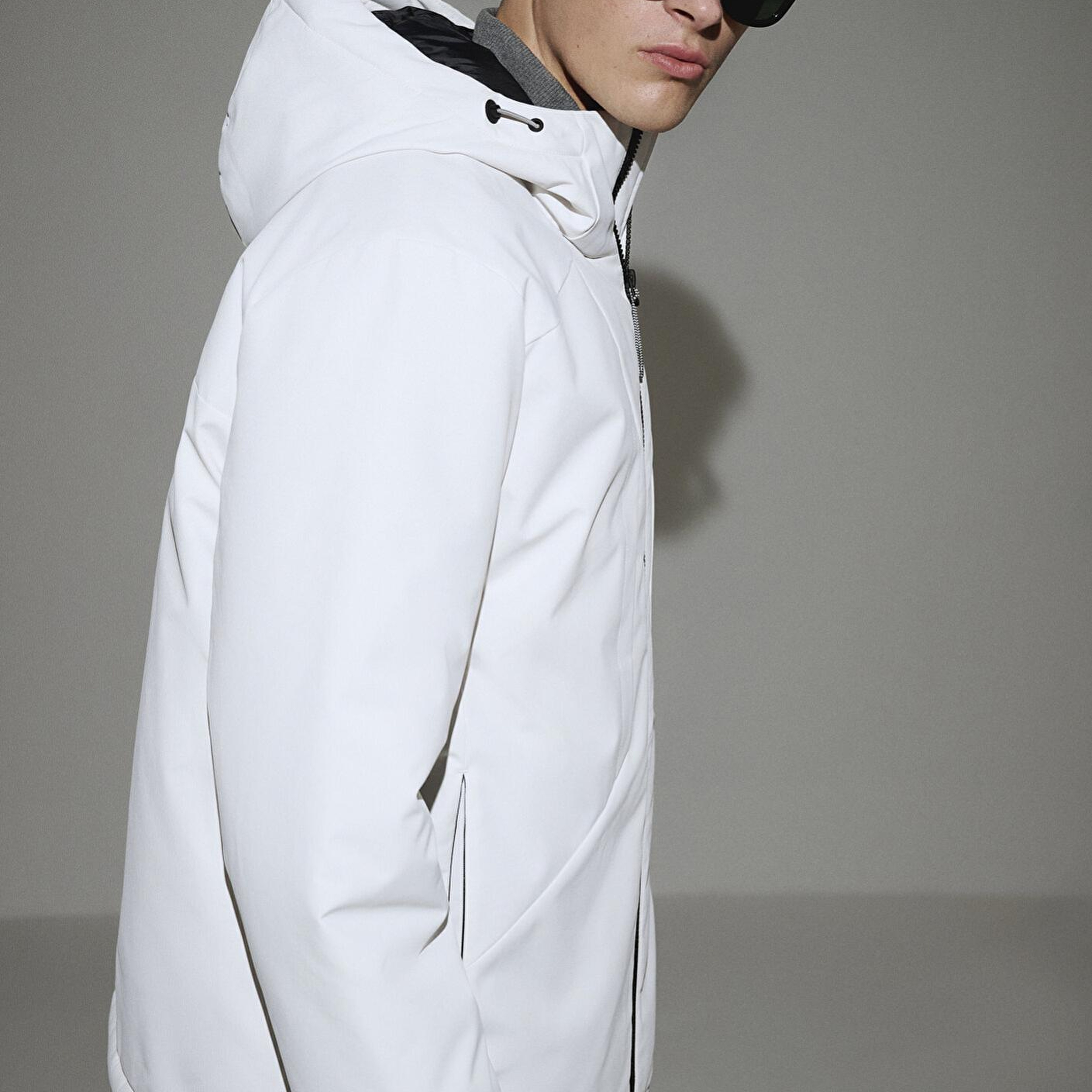 Mavi Su İtici Kapüşonlu Gri Şişme Mont 0110441-83746