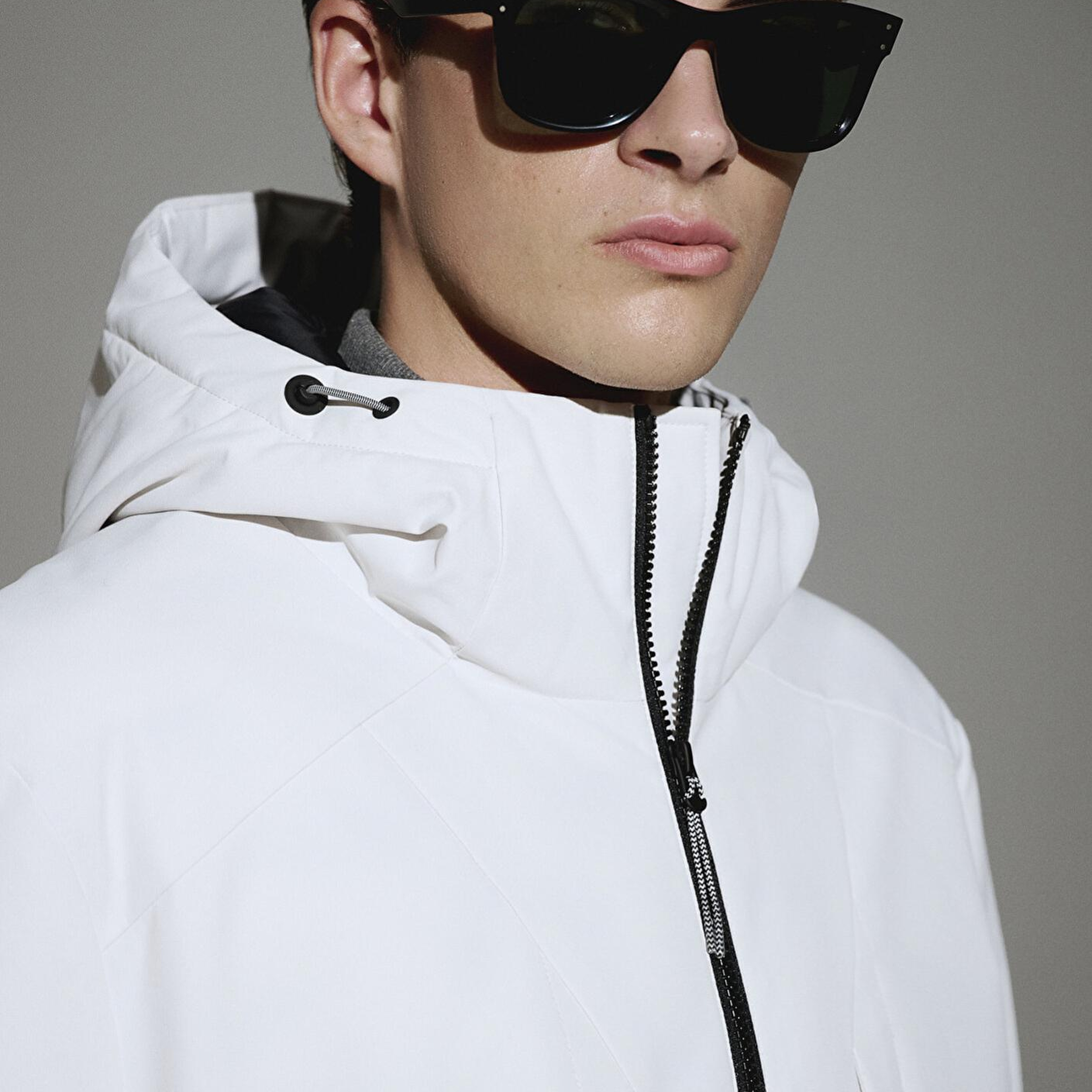 Mavi Su İtici Kapüşonlu Gri Şişme Mont 0110441-83746