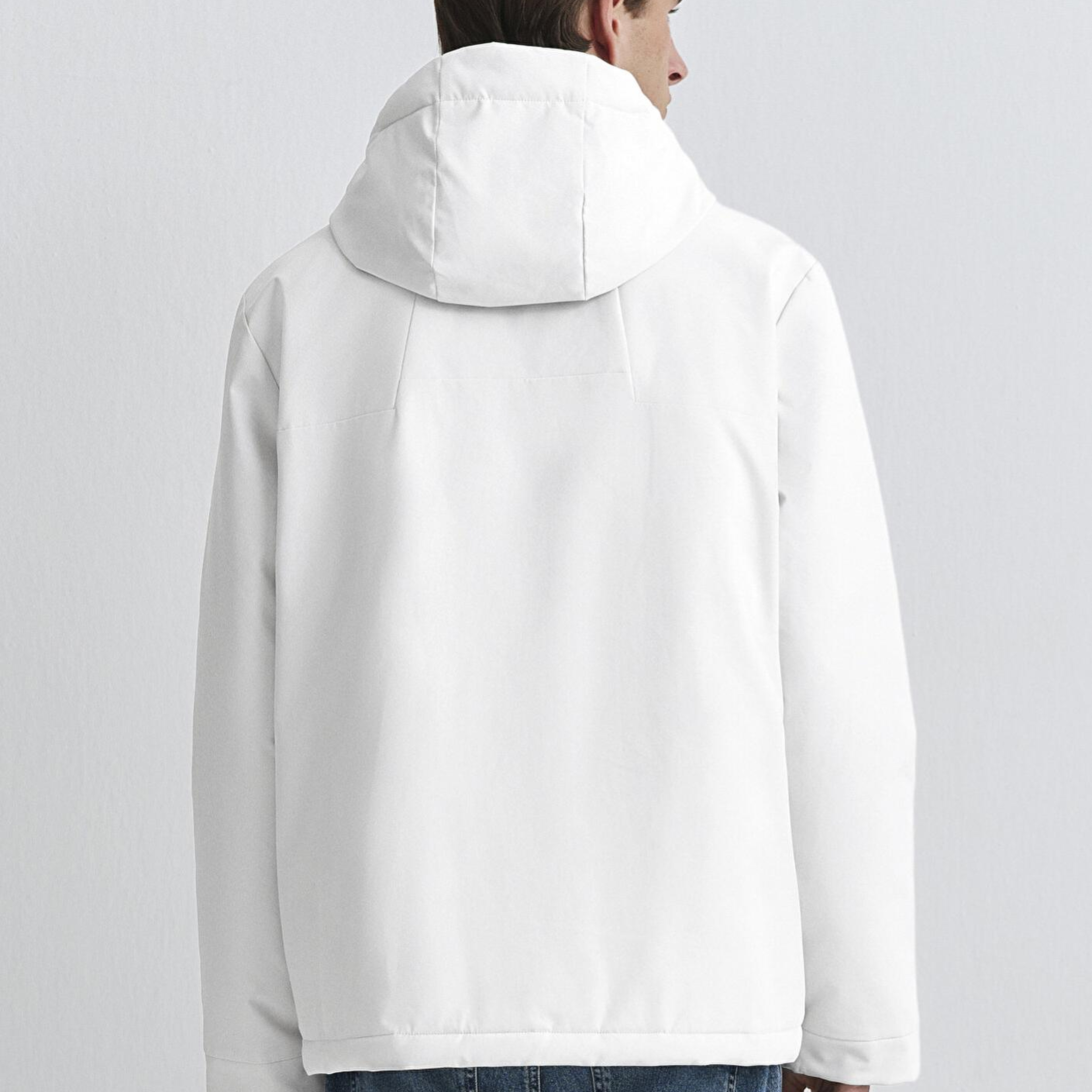 Mavi Su İtici Kapüşonlu Gri Şişme Mont 0110441-83746