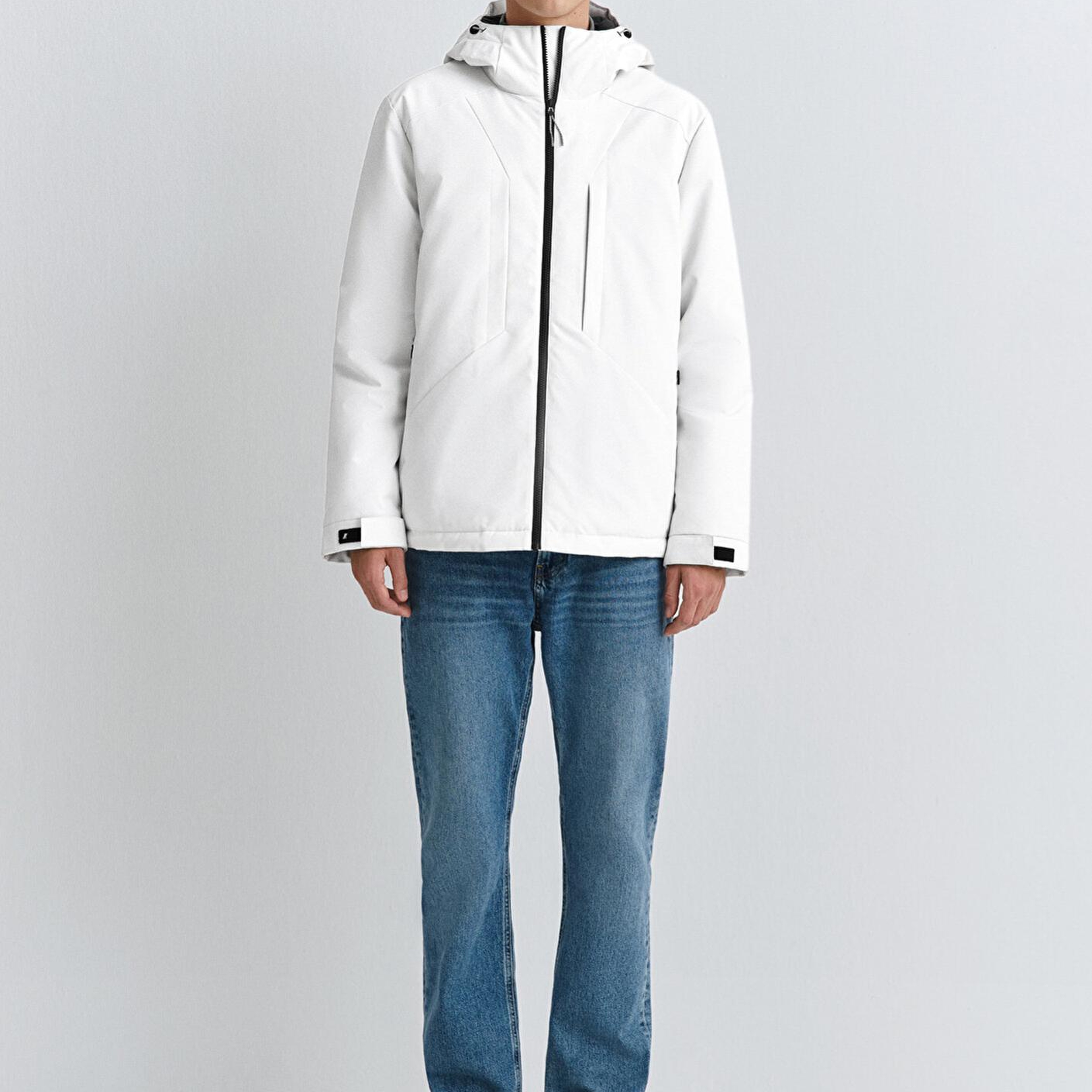 Mavi Su İtici Kapüşonlu Gri Şişme Mont 0110441-83746