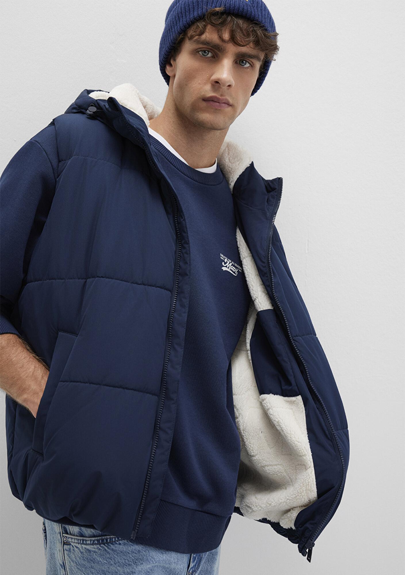 Mavi Kapüşonlu Lacivert Şişme Yelek Regular Fit / Normal Kesim 0110455-82318