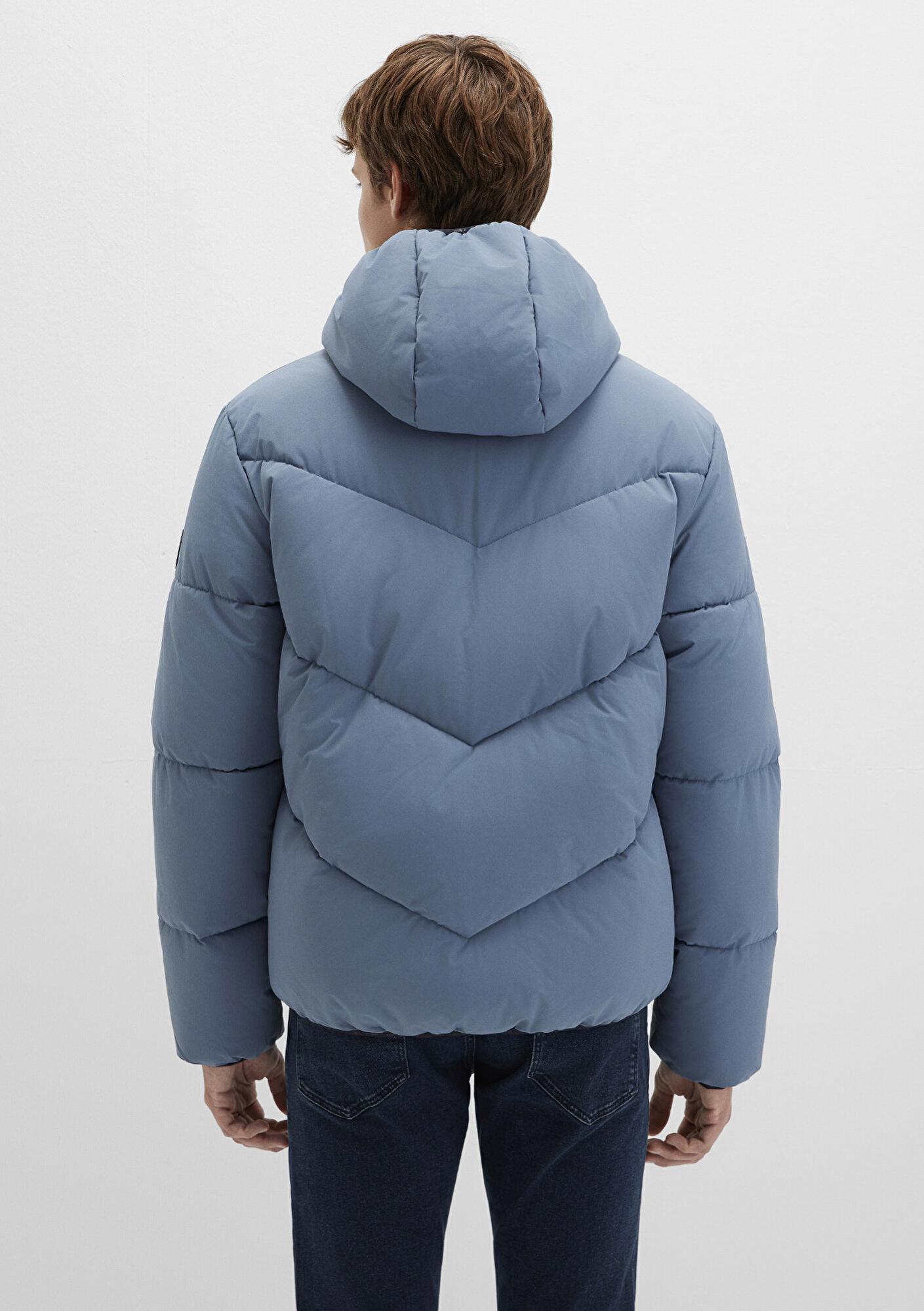 Mavi Kapüşonlu Mavi Şişme Mont 0110360-70782