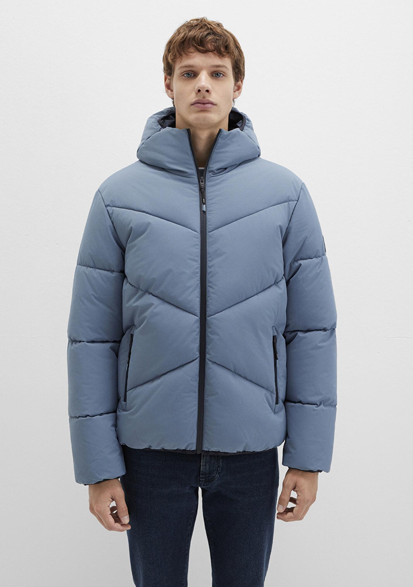 Mavi Kapüşonlu Mavi Şişme Mont 0110360-70782