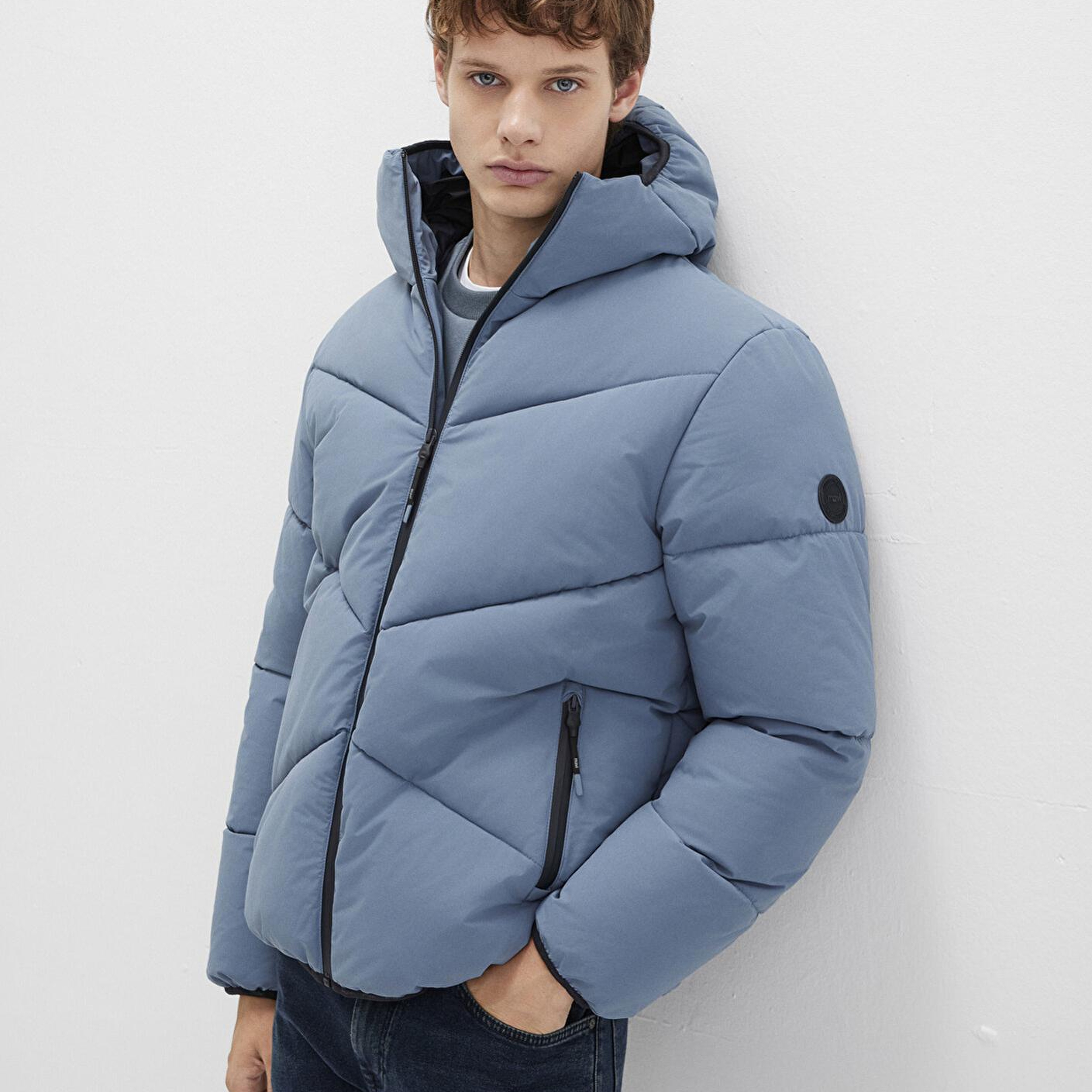 Mavi Kapüşonlu Mavi Şişme Mont 0110360-70782