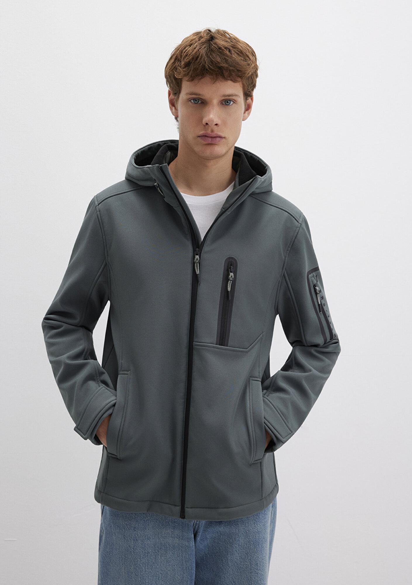 Mavi Su İtici Kapüşonlu Yeşil Scuba Ceket Slim Fit / Dar Kesim 0110264-71598