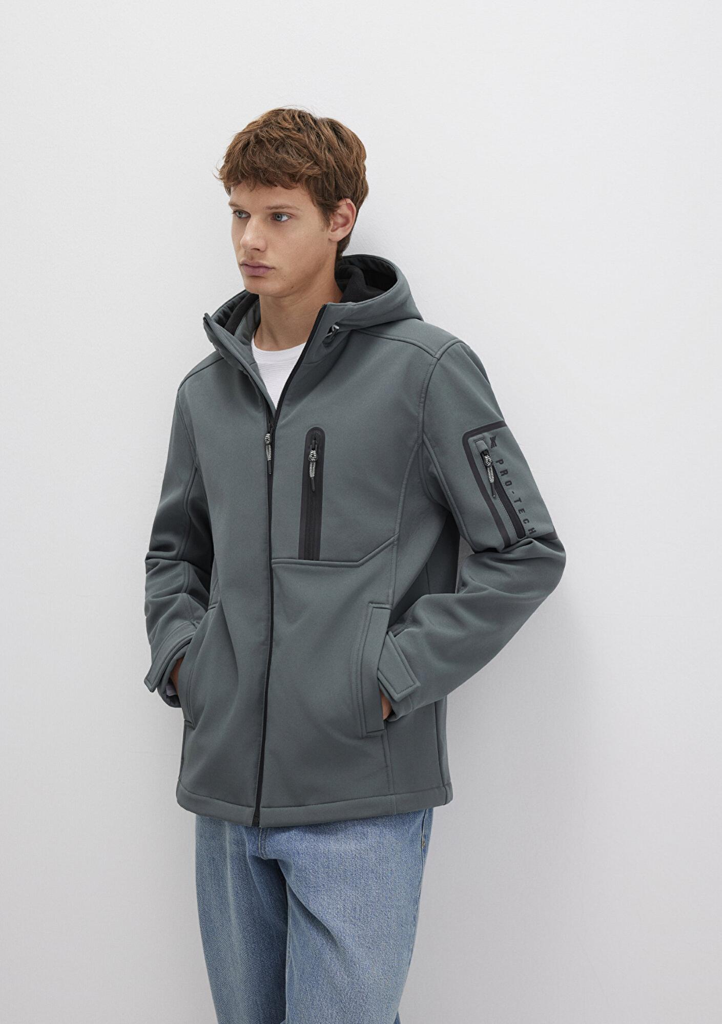 Mavi Su İtici Kapüşonlu Yeşil Scuba Ceket Slim Fit / Dar Kesim 0110264-71598