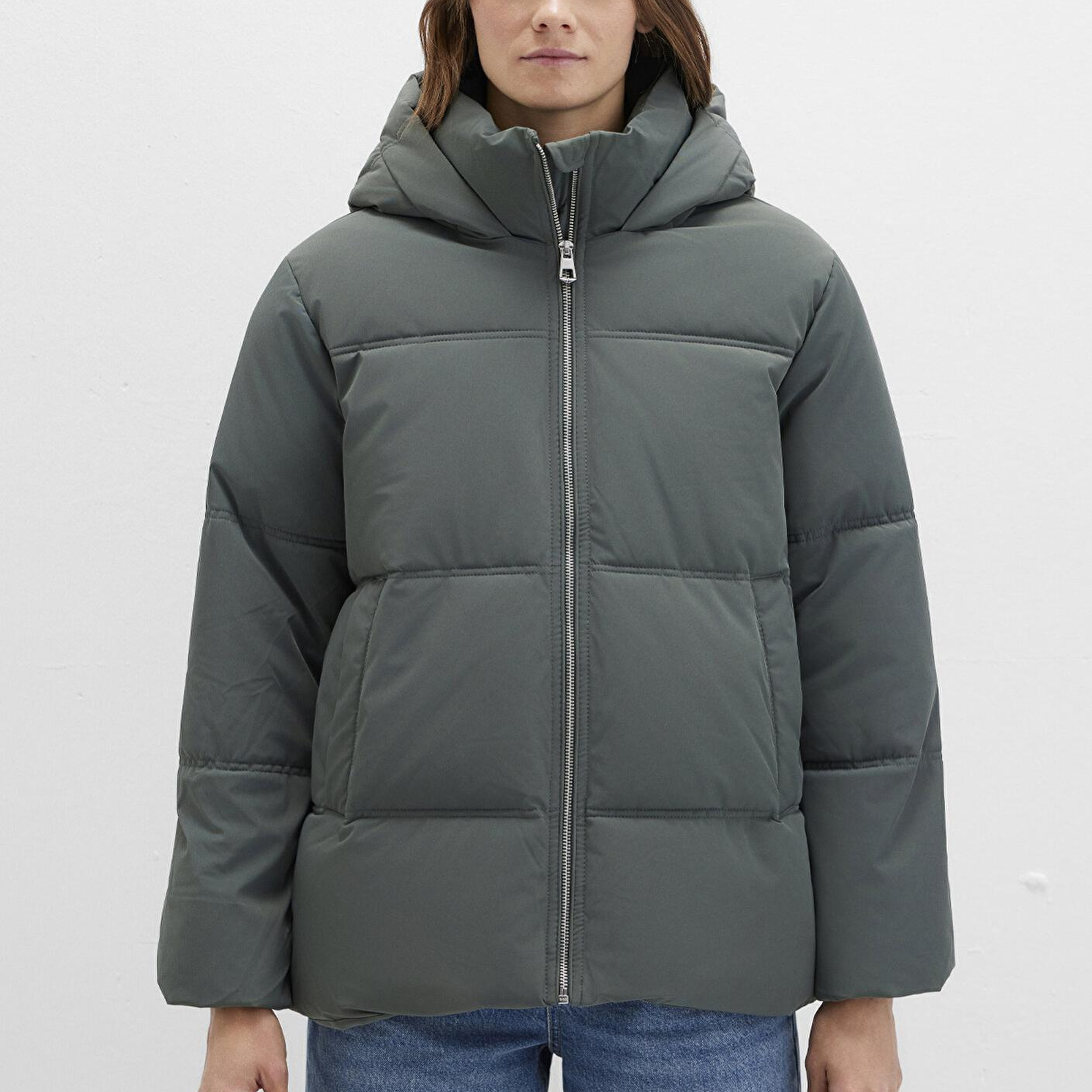 Mavi Su İtici Kapüşonlu Yeşil Şişme Mont 1110445-71598