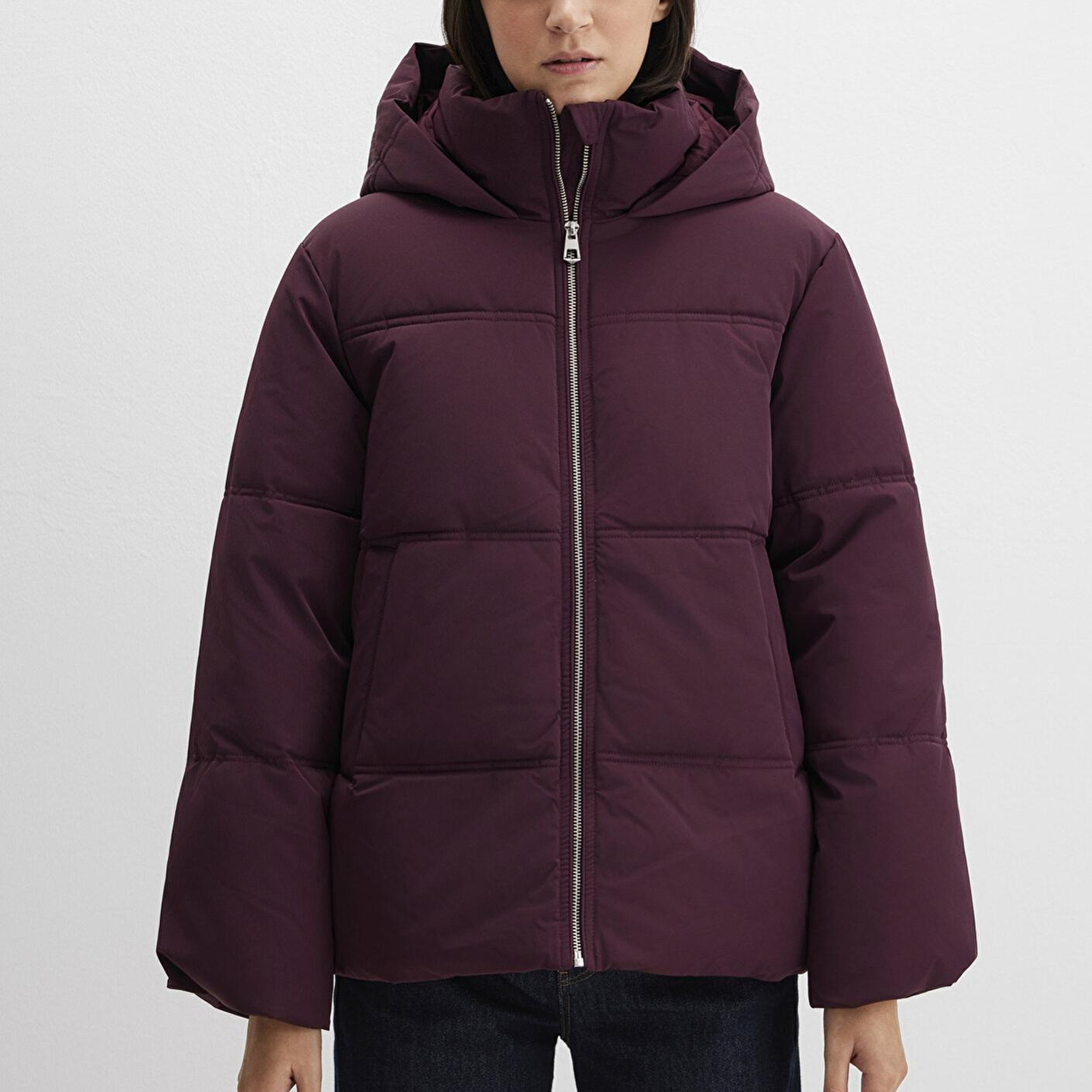 Mavi Su İtici Kapüşonlu Mor Şişme Mont 1110445-70434