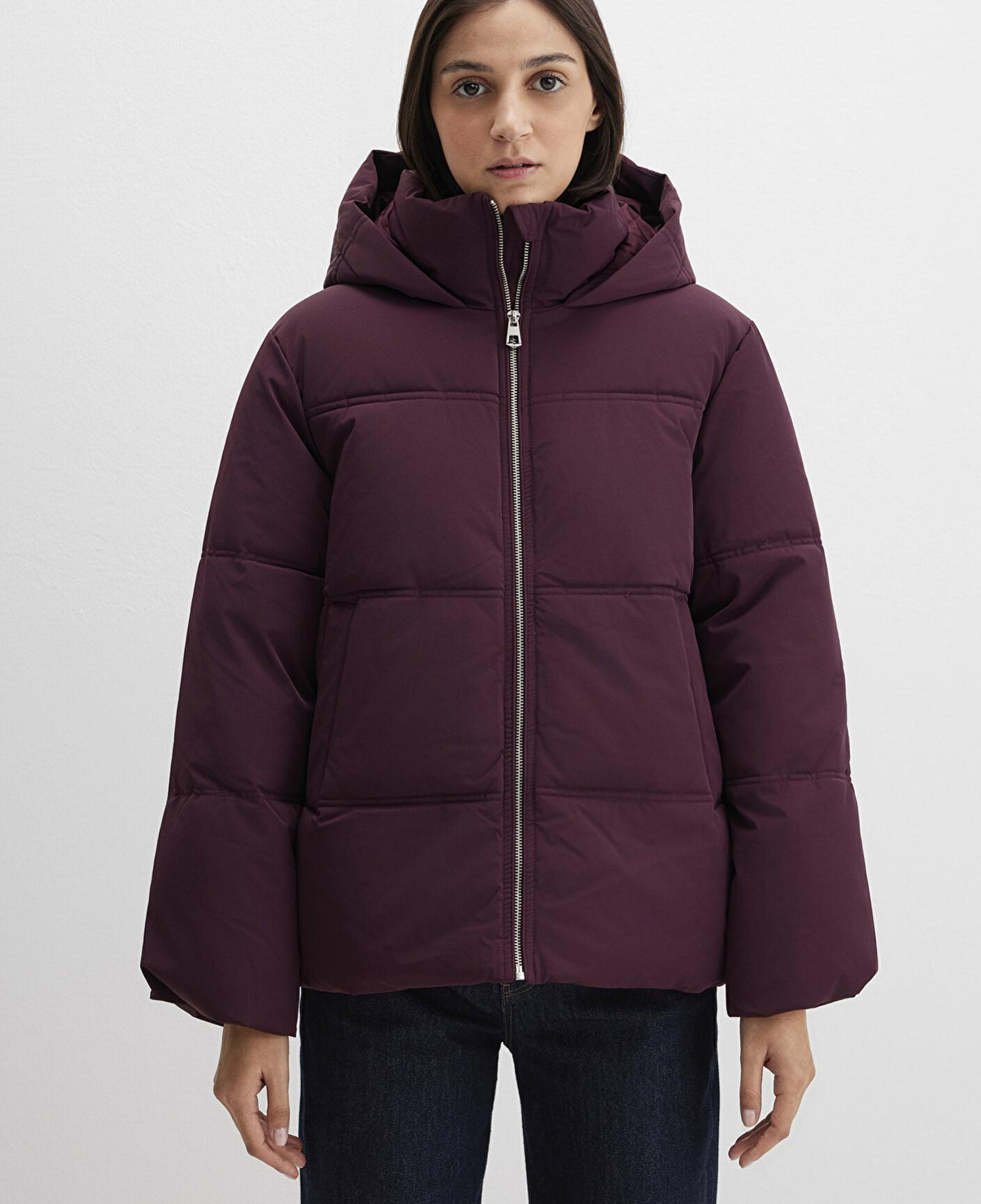 Mavi Su İtici Kapüşonlu Mor Şişme Mont 1110445-70434