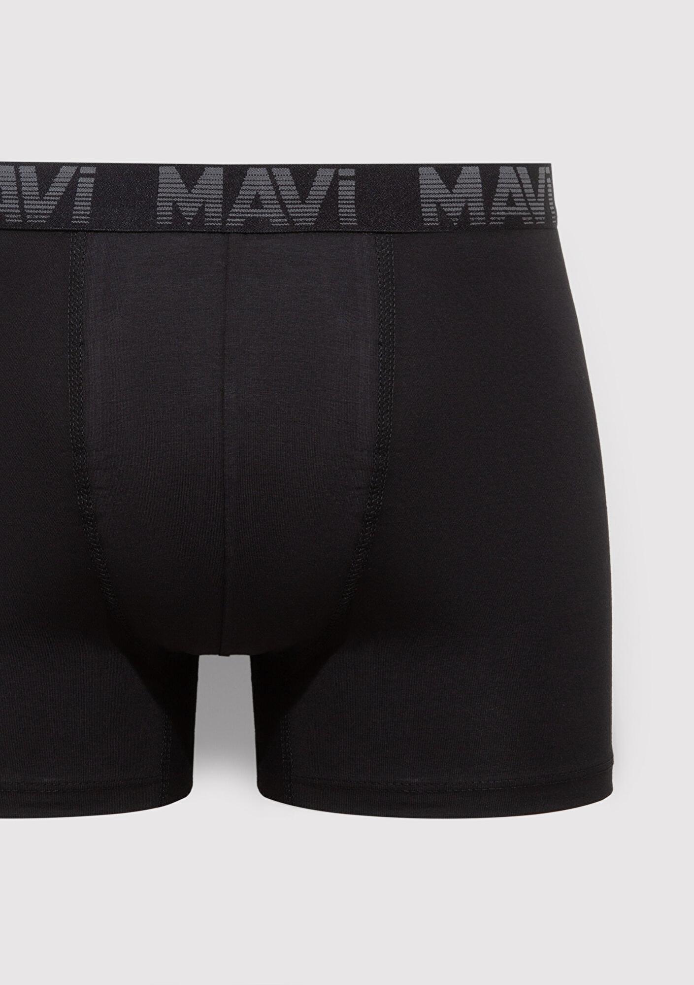 Mavi 3lü Siyah Basic Boxer 0911504-900
