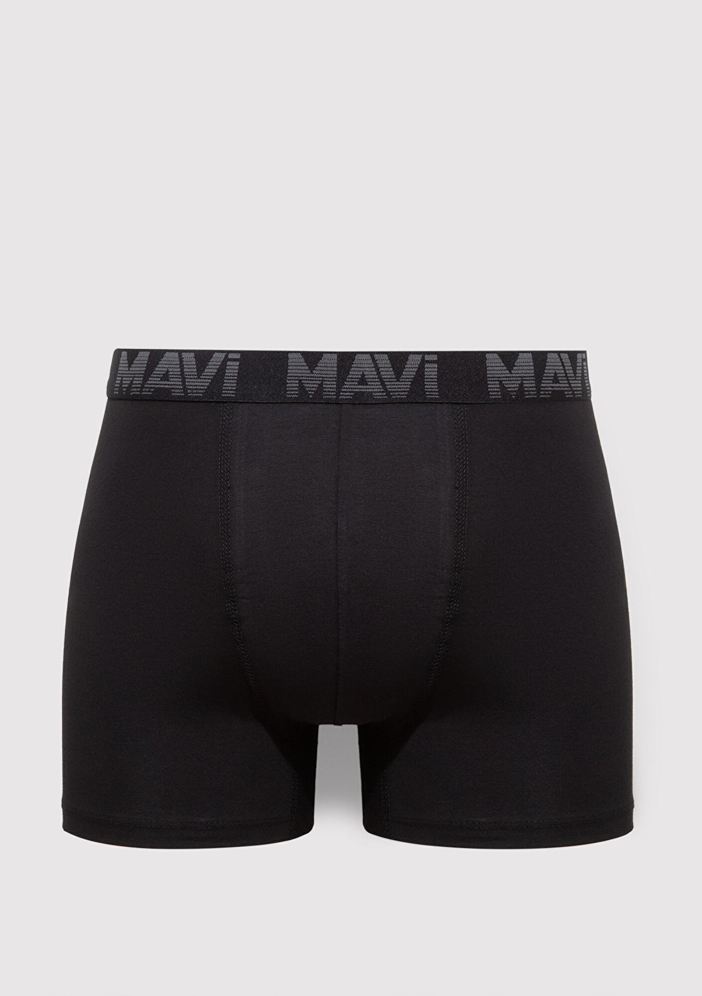 Mavi 3lü Siyah Basic Boxer 0911504-900