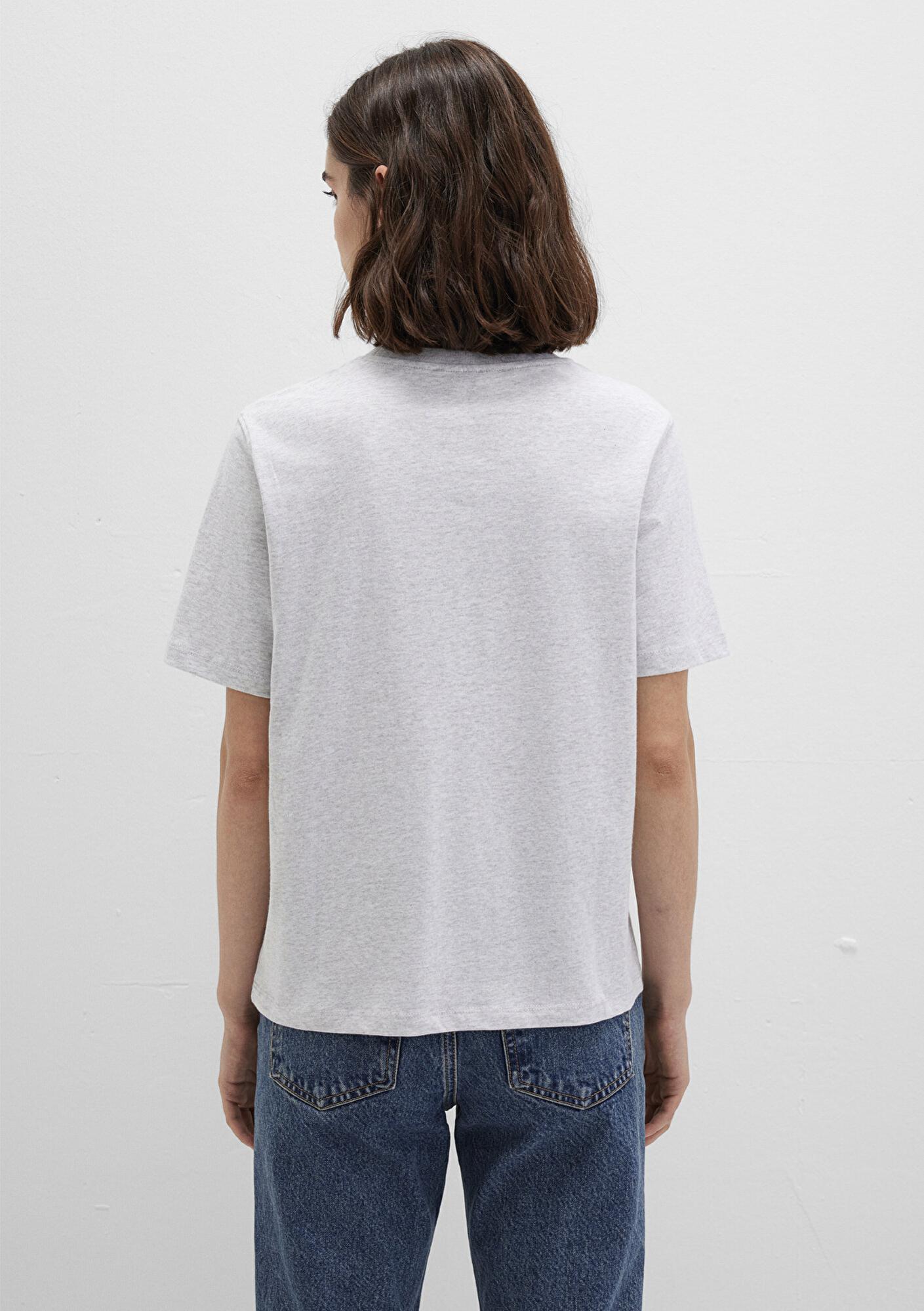 Mavi Mavi Nakışlı Gri Tişört Regular Fit / Normal Kesim 1612421-87033