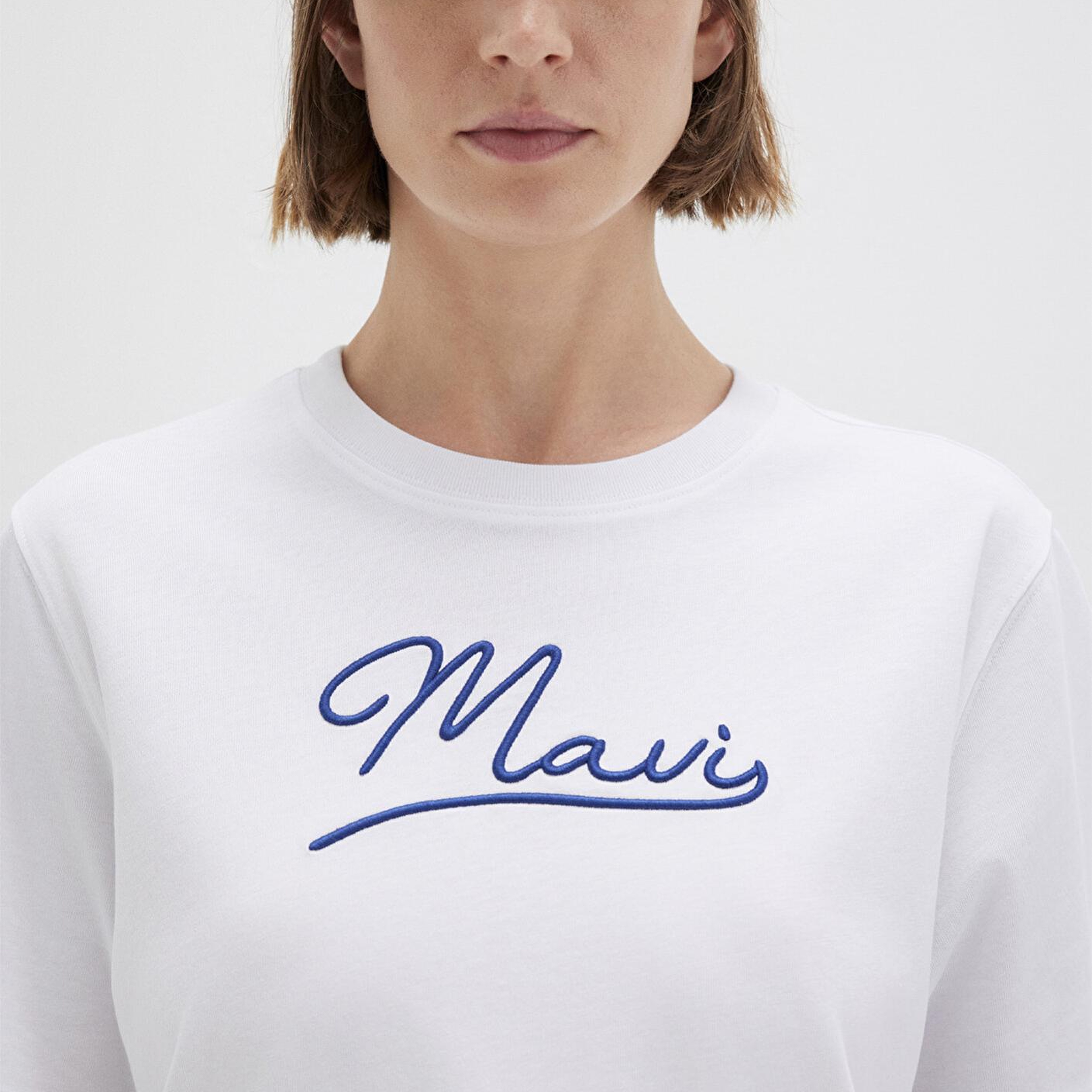 Mavi Mavi Nakışlı Beyaz Tişört Regular Fit / Normal Kesim 1612421-620