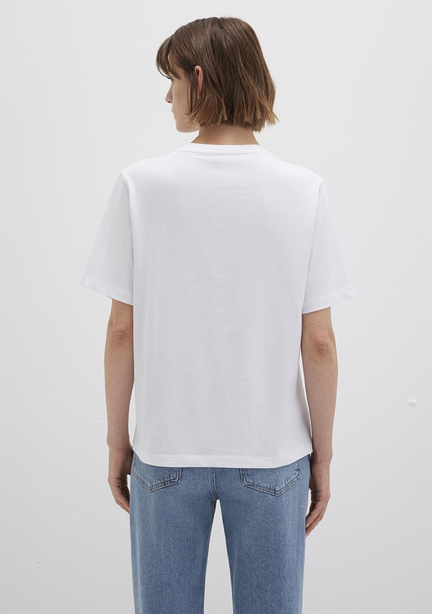 Mavi Mavi Nakışlı Beyaz Tişört Regular Fit / Normal Kesim 1612421-620