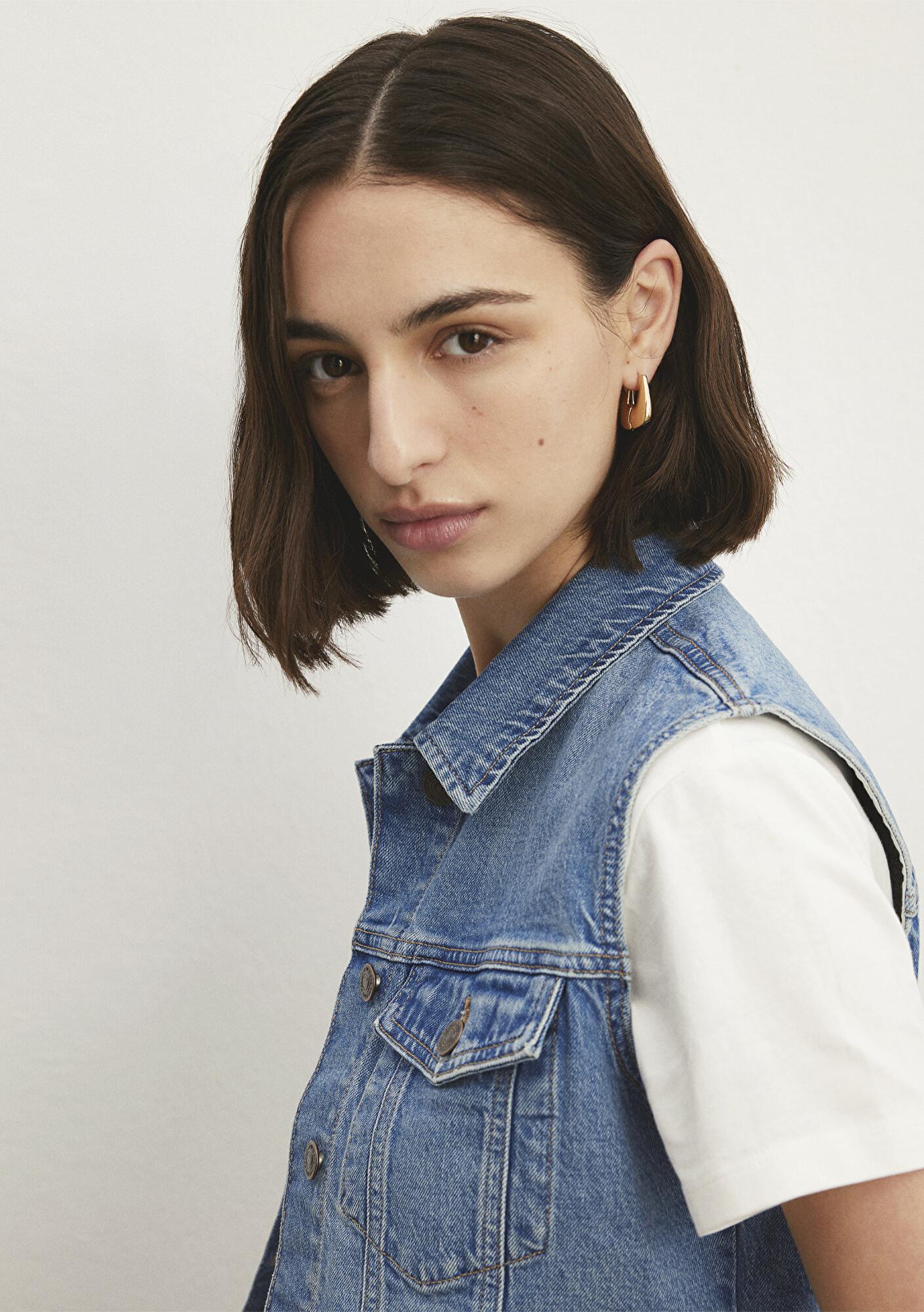 Mavi Rona Classic Denim Indigo Mavisi Jean Yelek Crop / Kısa Kesim 1110450-86815