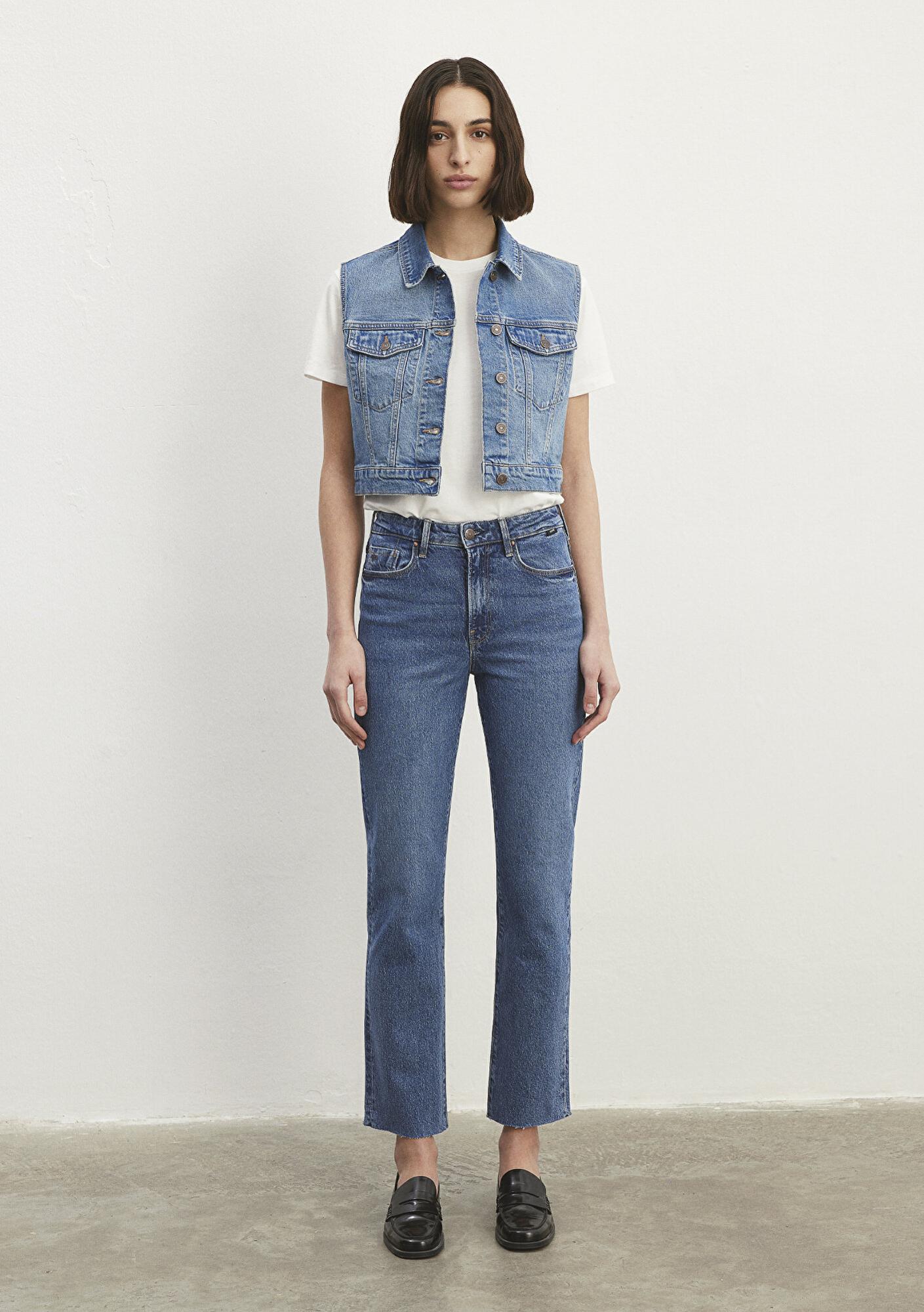 Mavi Rona Classic Denim Indigo Mavisi Jean Yelek Crop / Kısa Kesim 1110450-86815