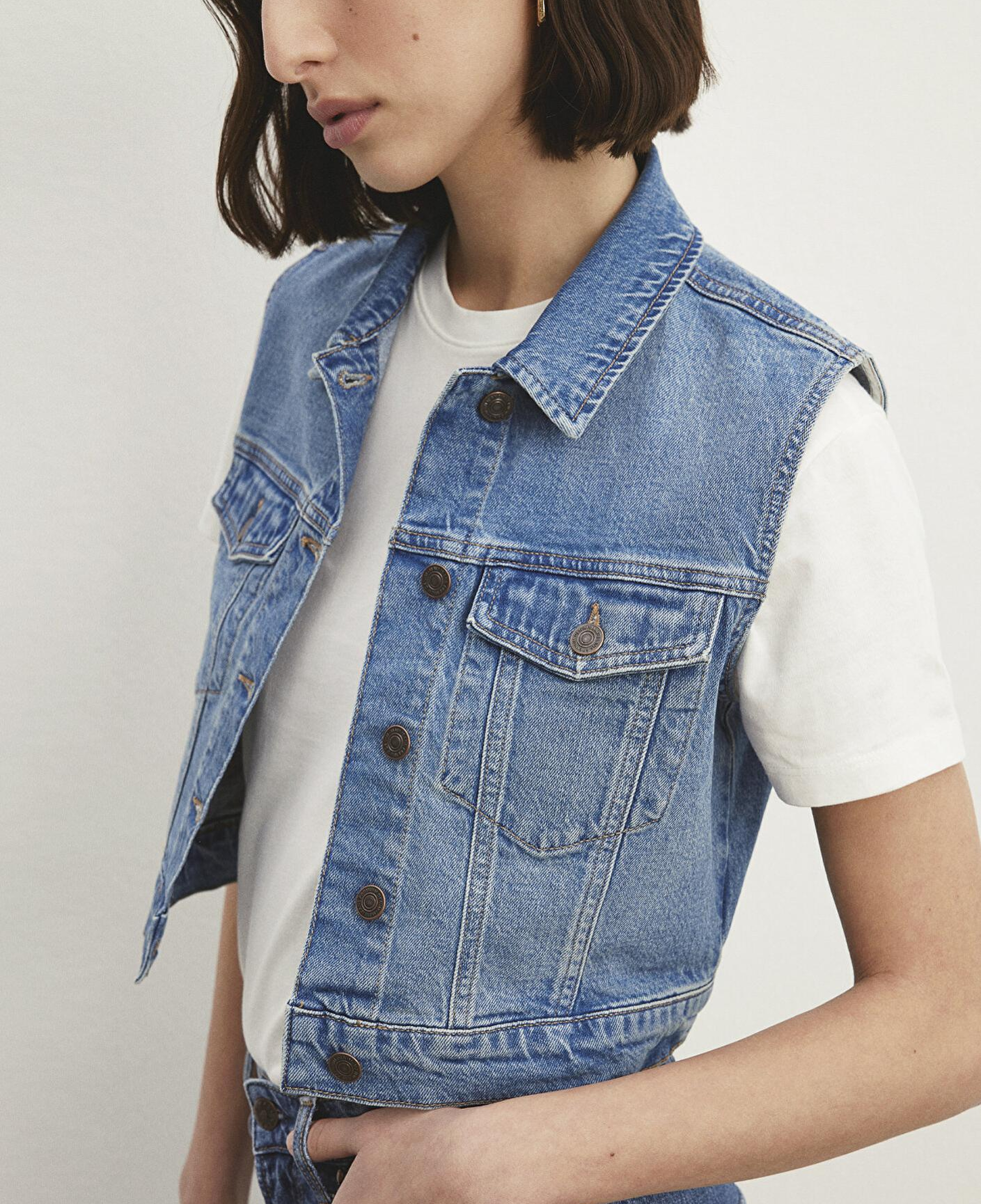 Mavi Rona Classic Denim Indigo Mavisi Jean Yelek Crop / Kısa Kesim 1110450-86815