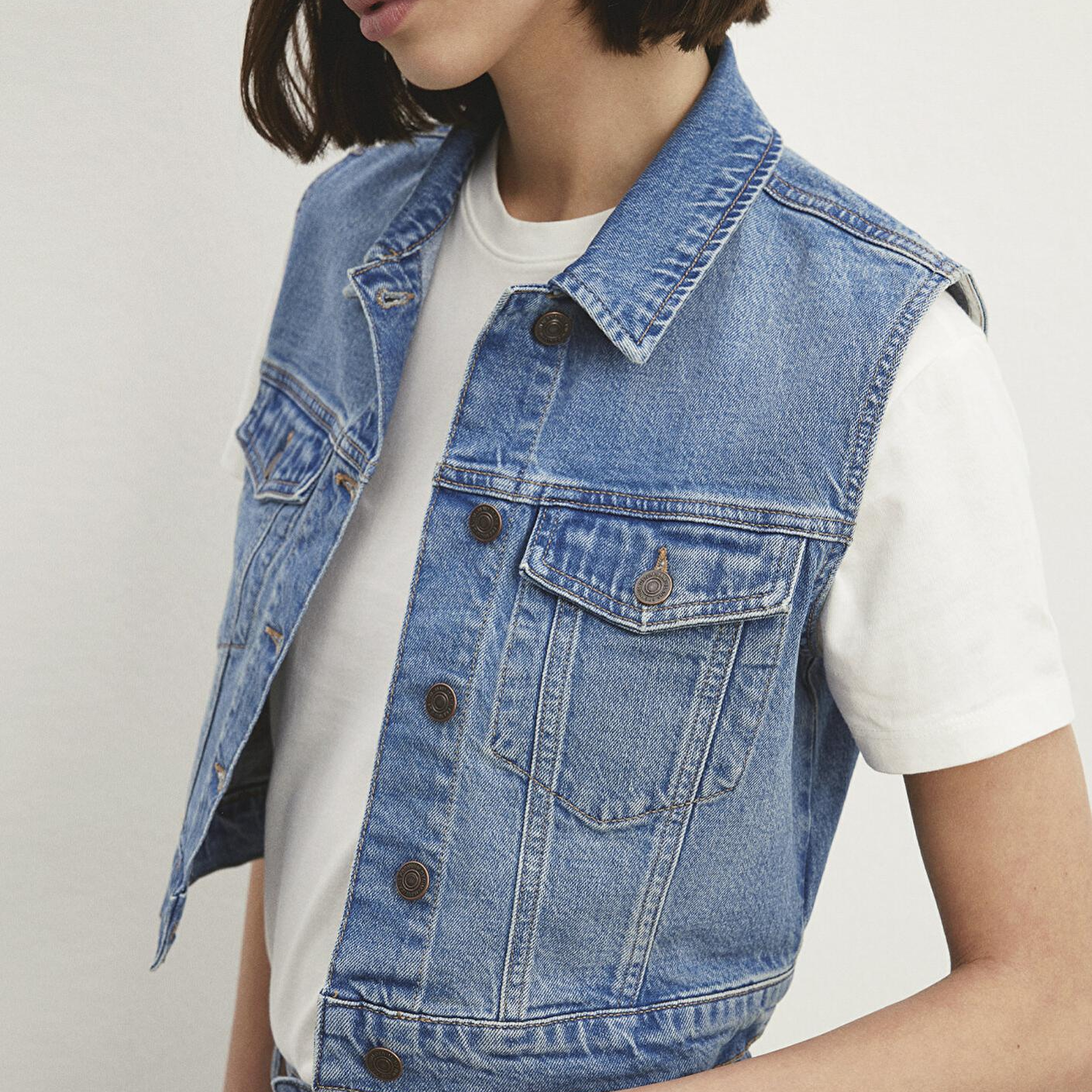 Mavi Rona Classic Denim Indigo Mavisi Jean Yelek Crop / Kısa Kesim 1110450-86815