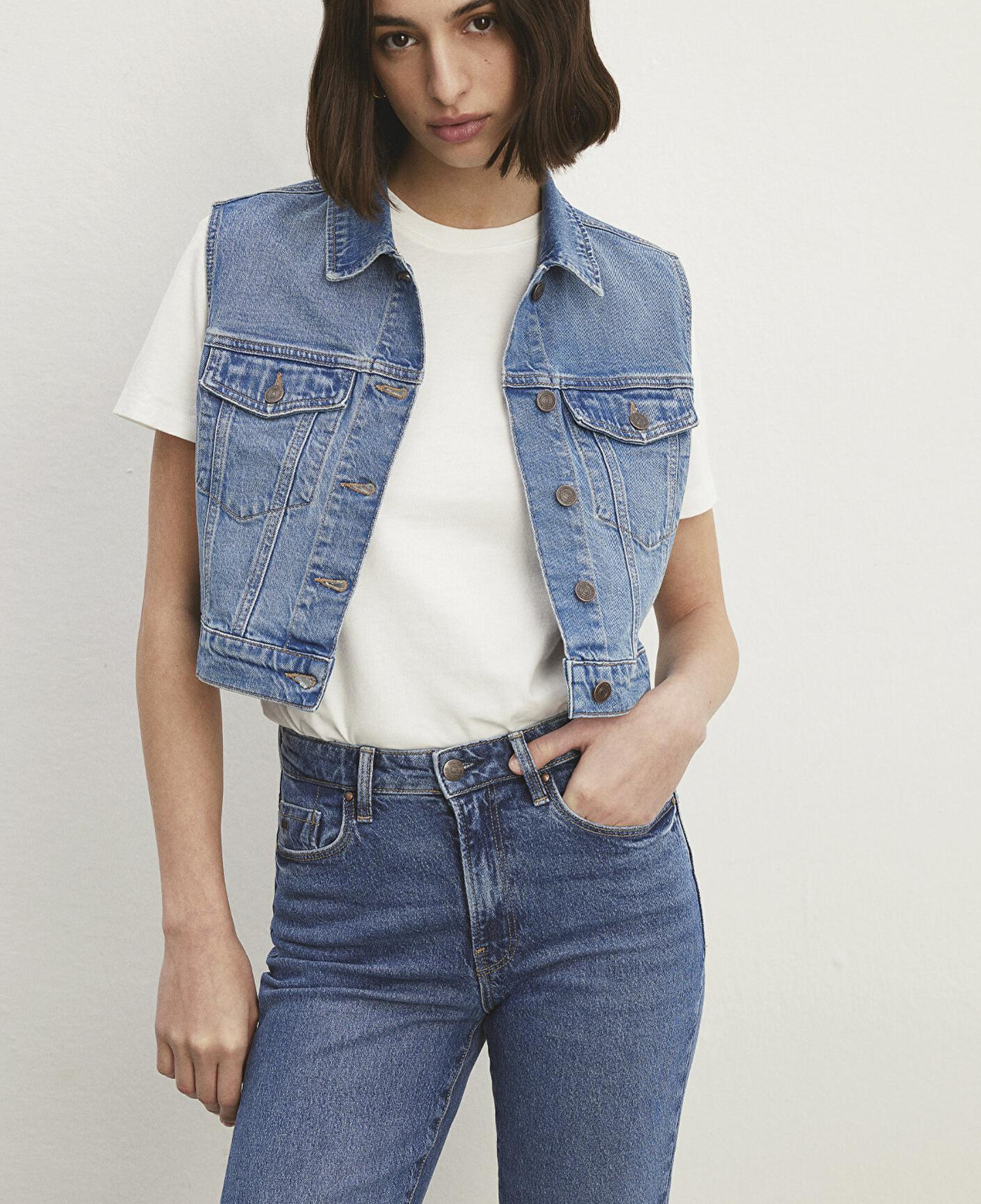 Mavi Rona Classic Denim Indigo Mavisi Jean Yelek Crop / Kısa Kesim 1110450-86815