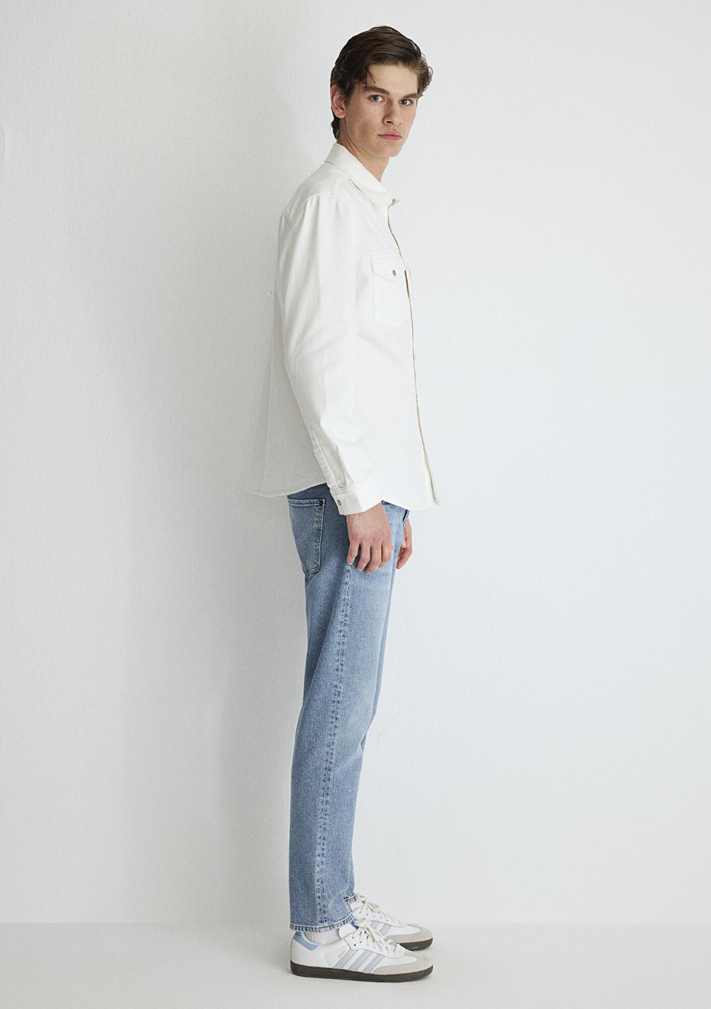 Mavi Ted Ekru Jean Gömlek Slim Fit / Dar Kesim 0210909-86620