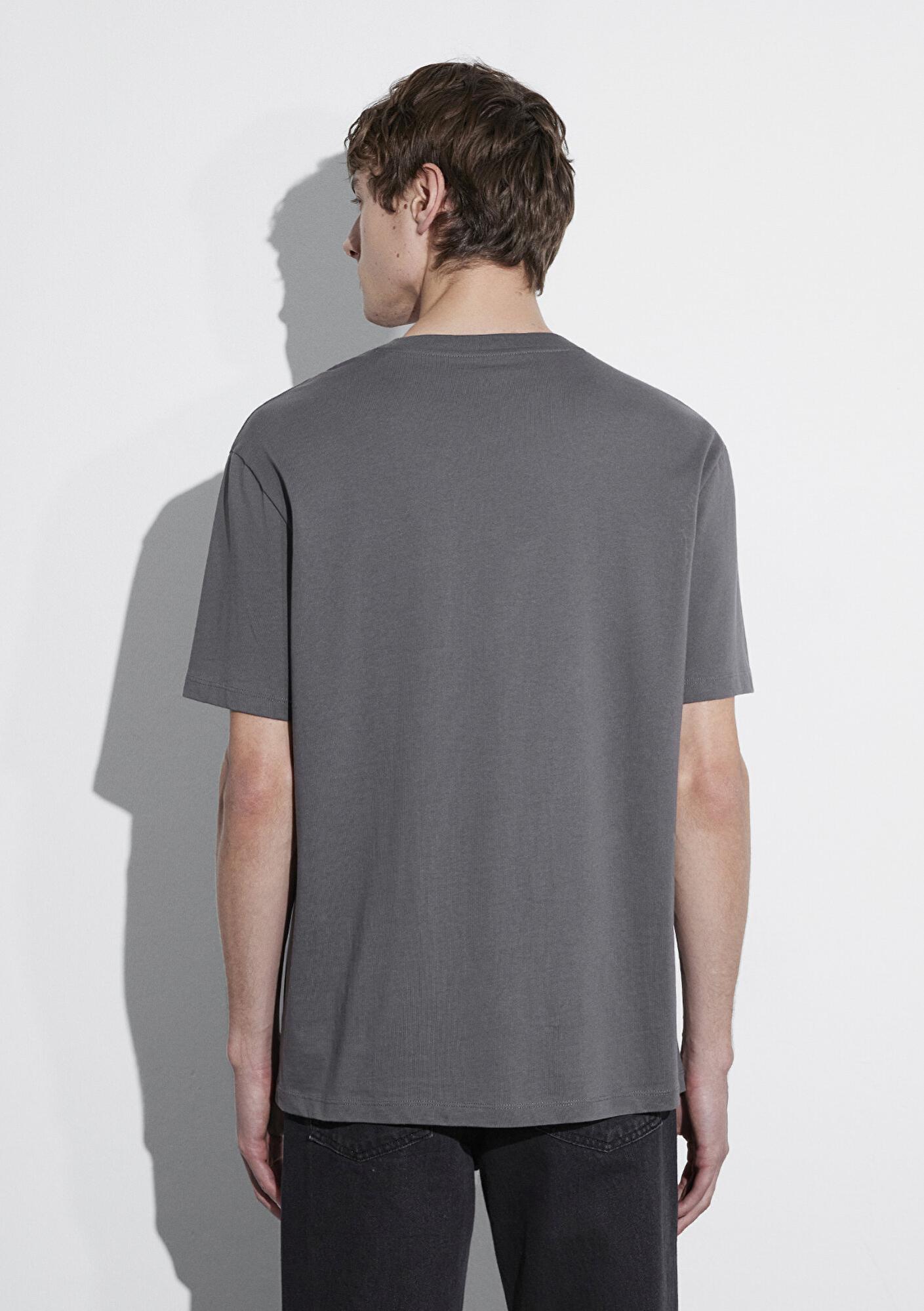 Mavi Antrasit Basic Tişört Loose Fit / Bol Rahat Kesim 066249-86569