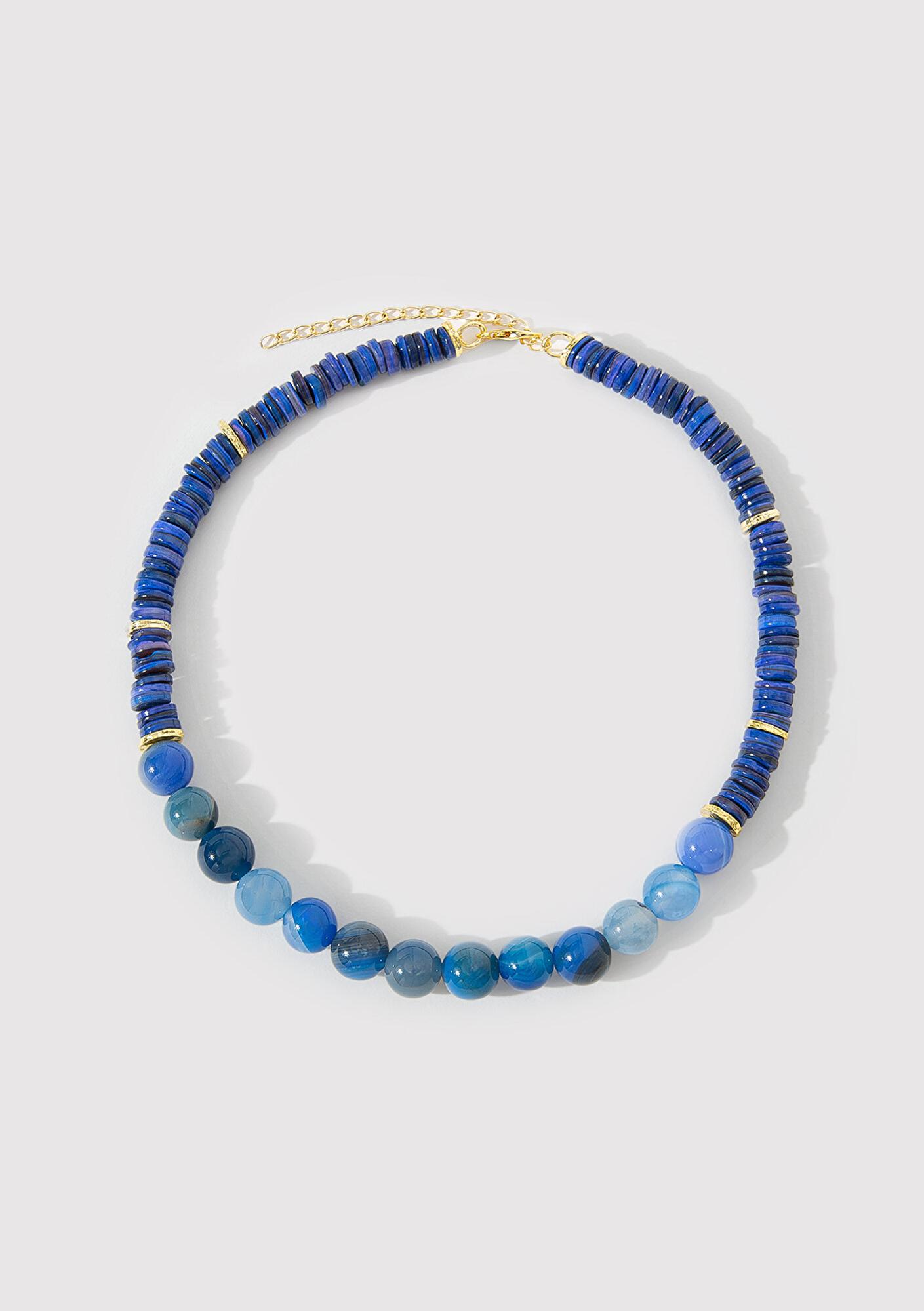 Mavi Doğal Taşlı Mavi Kolye 1912514-83077