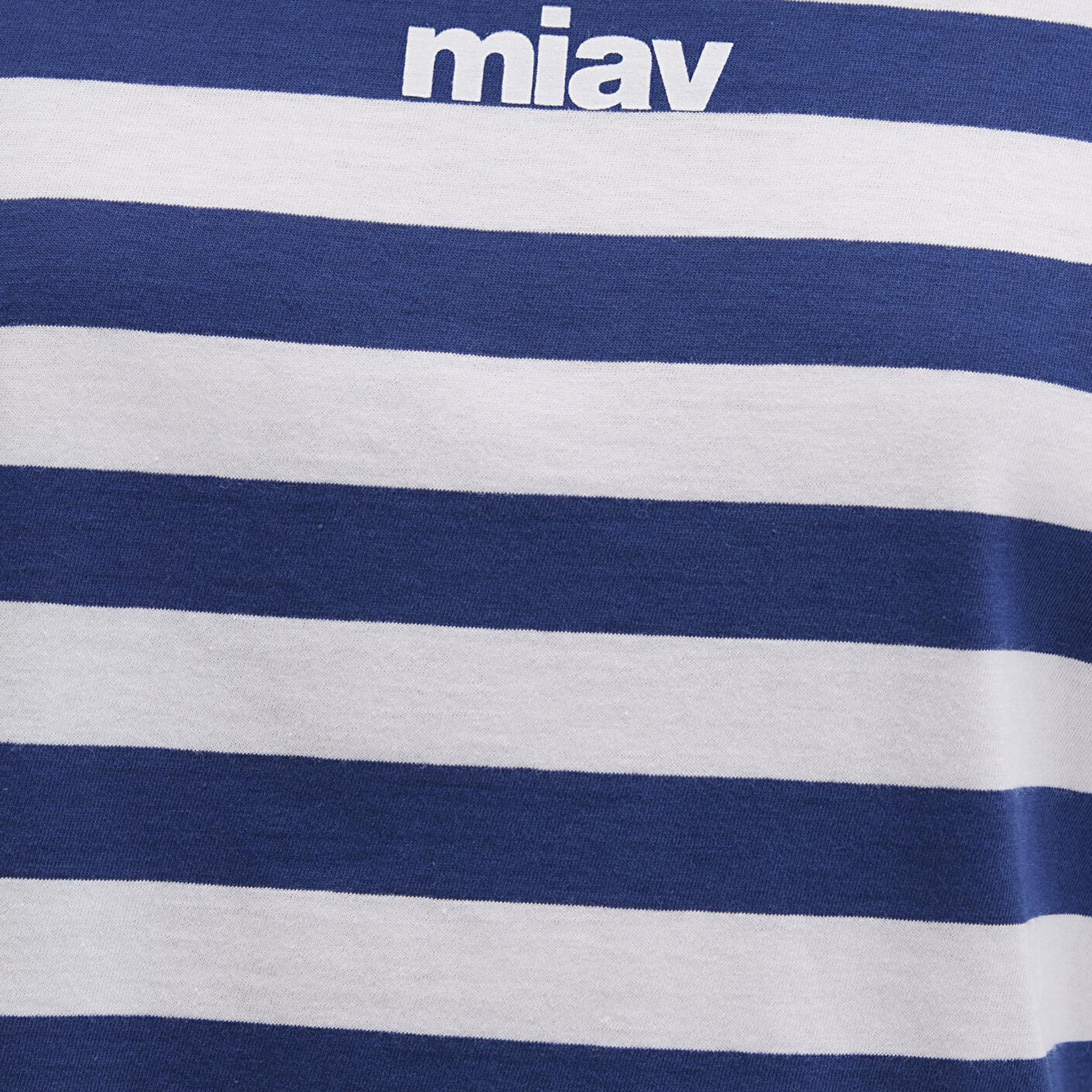 Mavi Miav Baskılı Çizgili Crop Tişört Crop / Kısa Kesim 1612456-87201