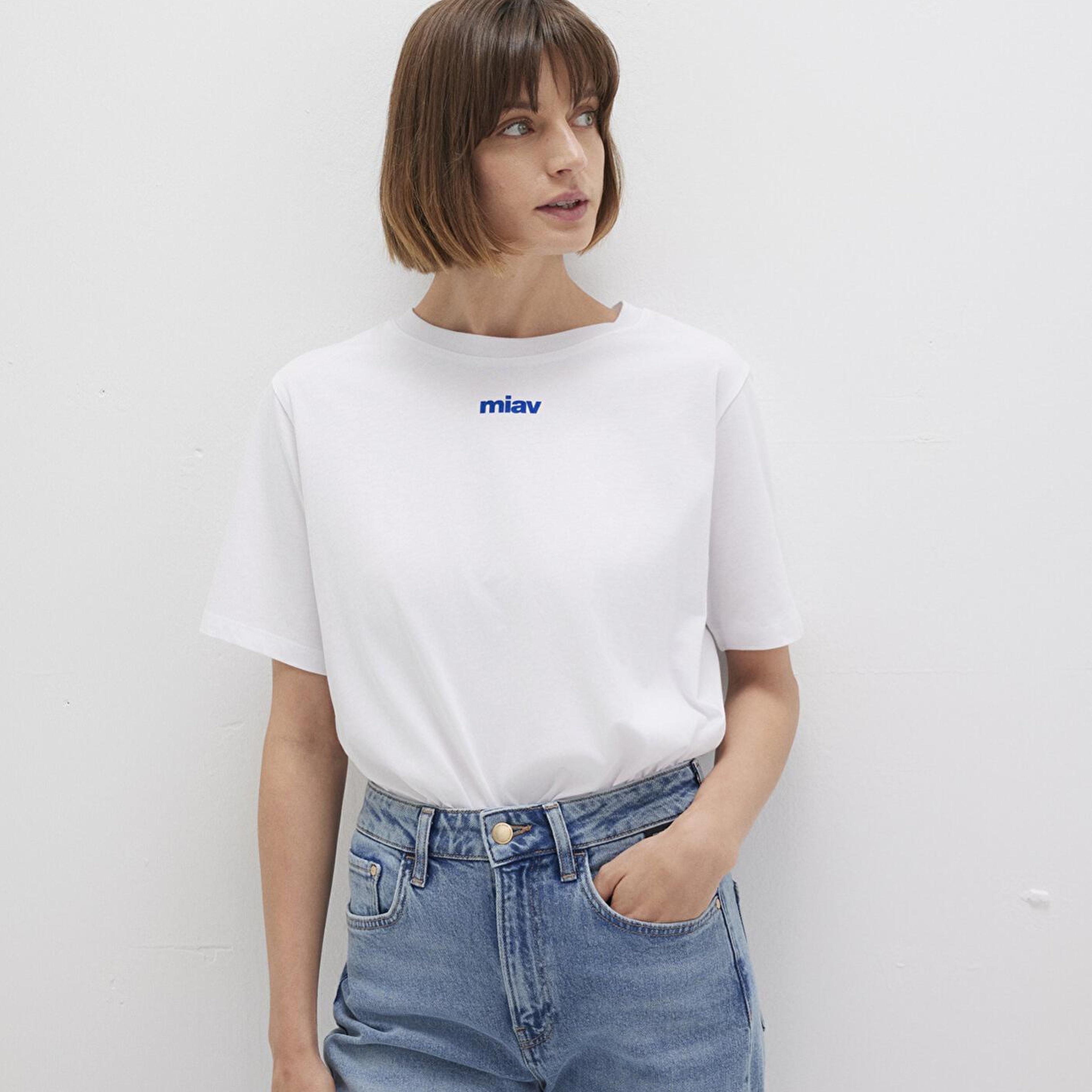 Mavi Mini Miav Baskılı Beyaz Tişört Regular Fit / Normal Kesim 1612452-620
