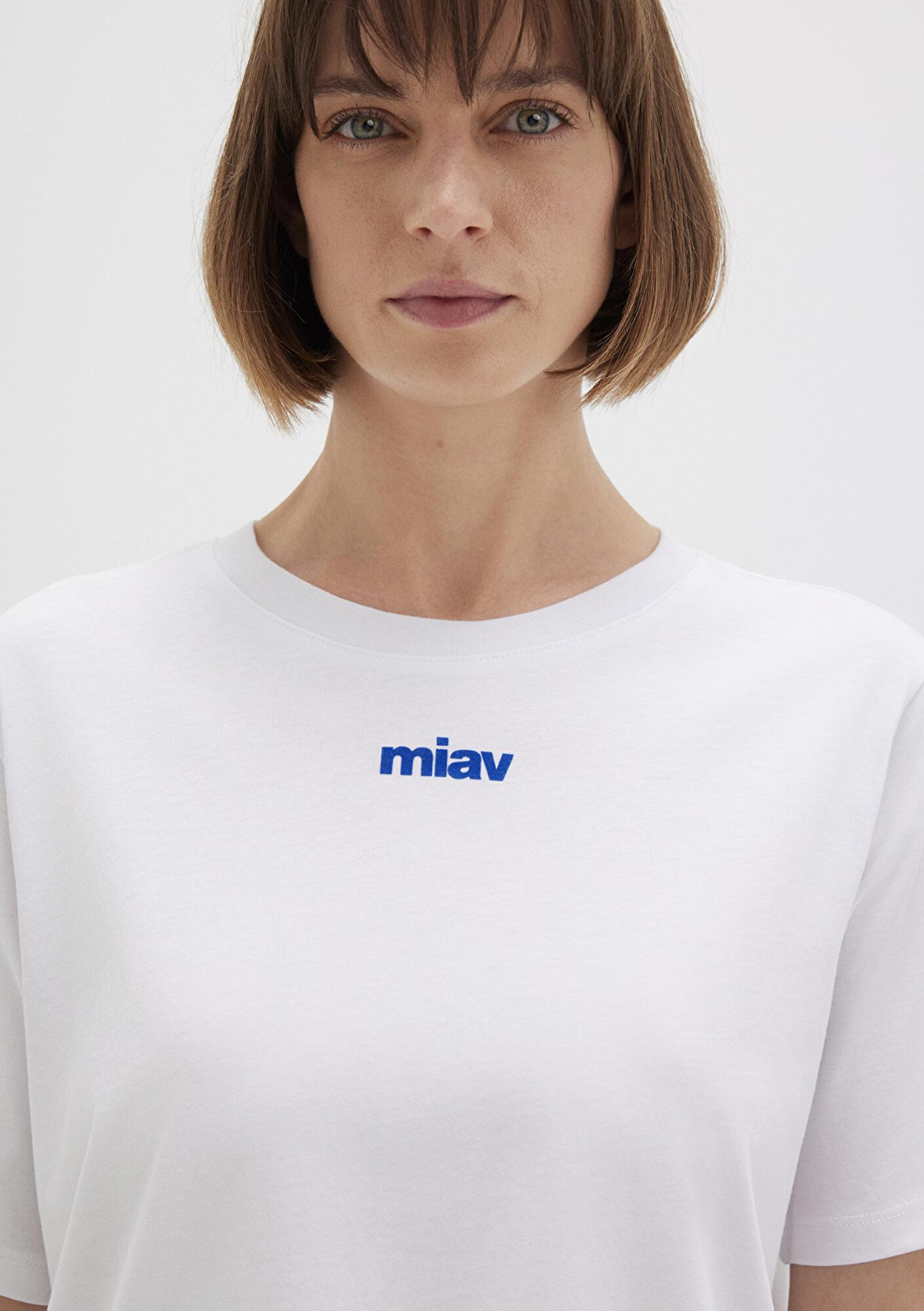 Mavi Mini Miav Baskılı Beyaz Tişört Regular Fit / Normal Kesim 1612452-620