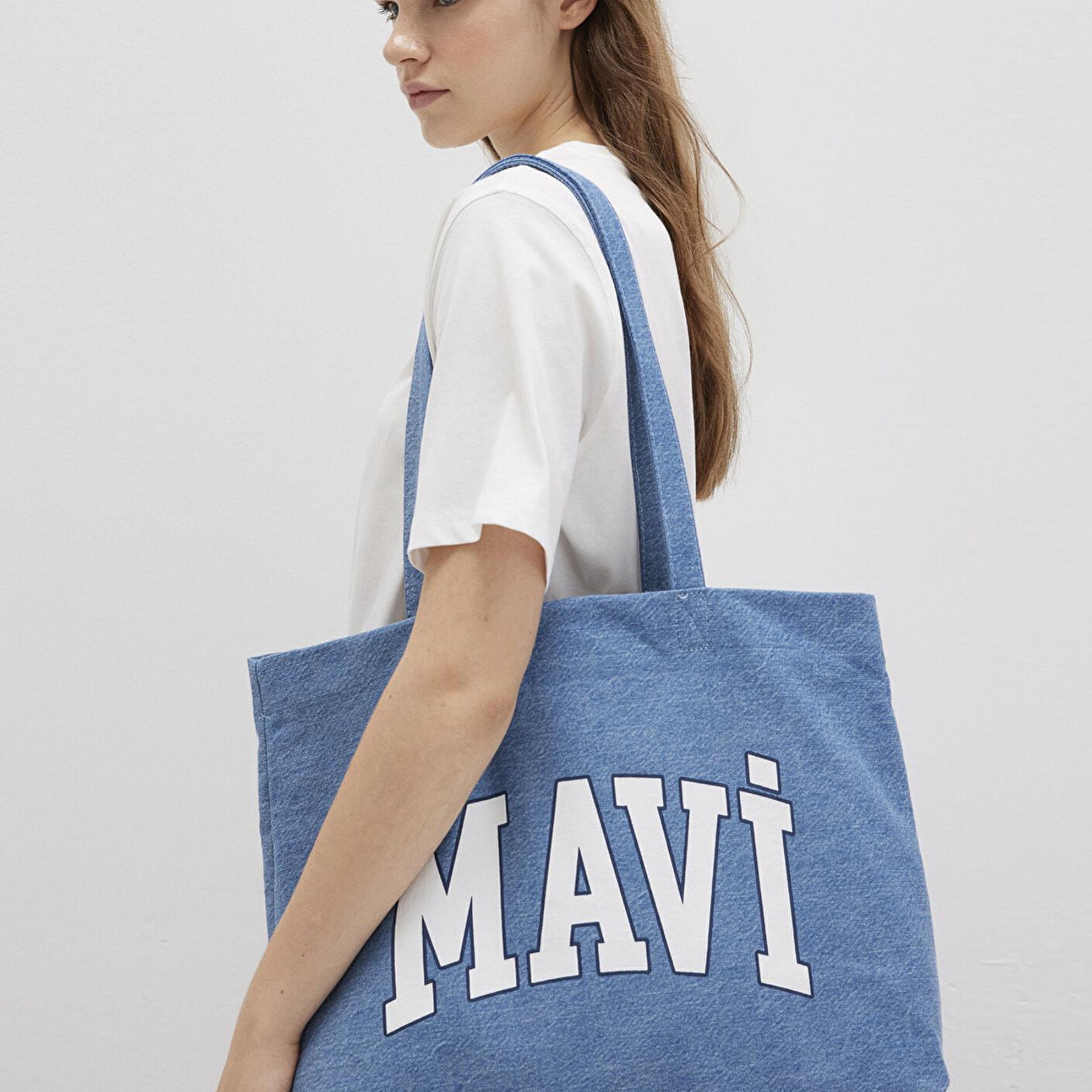 Mavi Mavi Logo Baskılı Denim Çanta 1912566-80195