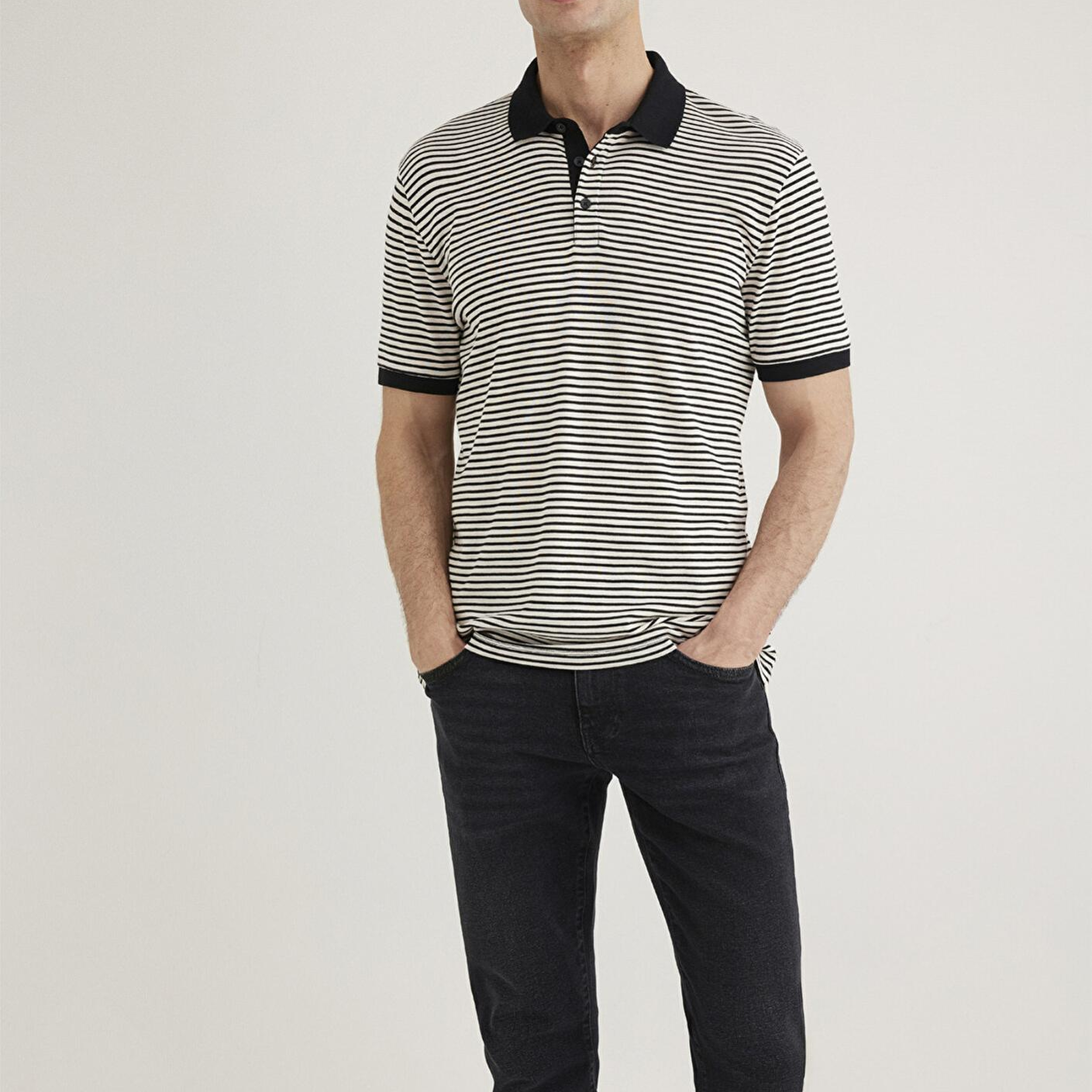 Mavi Mavi Black Çizgili Polo Tişört Slim Fit / Dar Kesim 0611843-70055