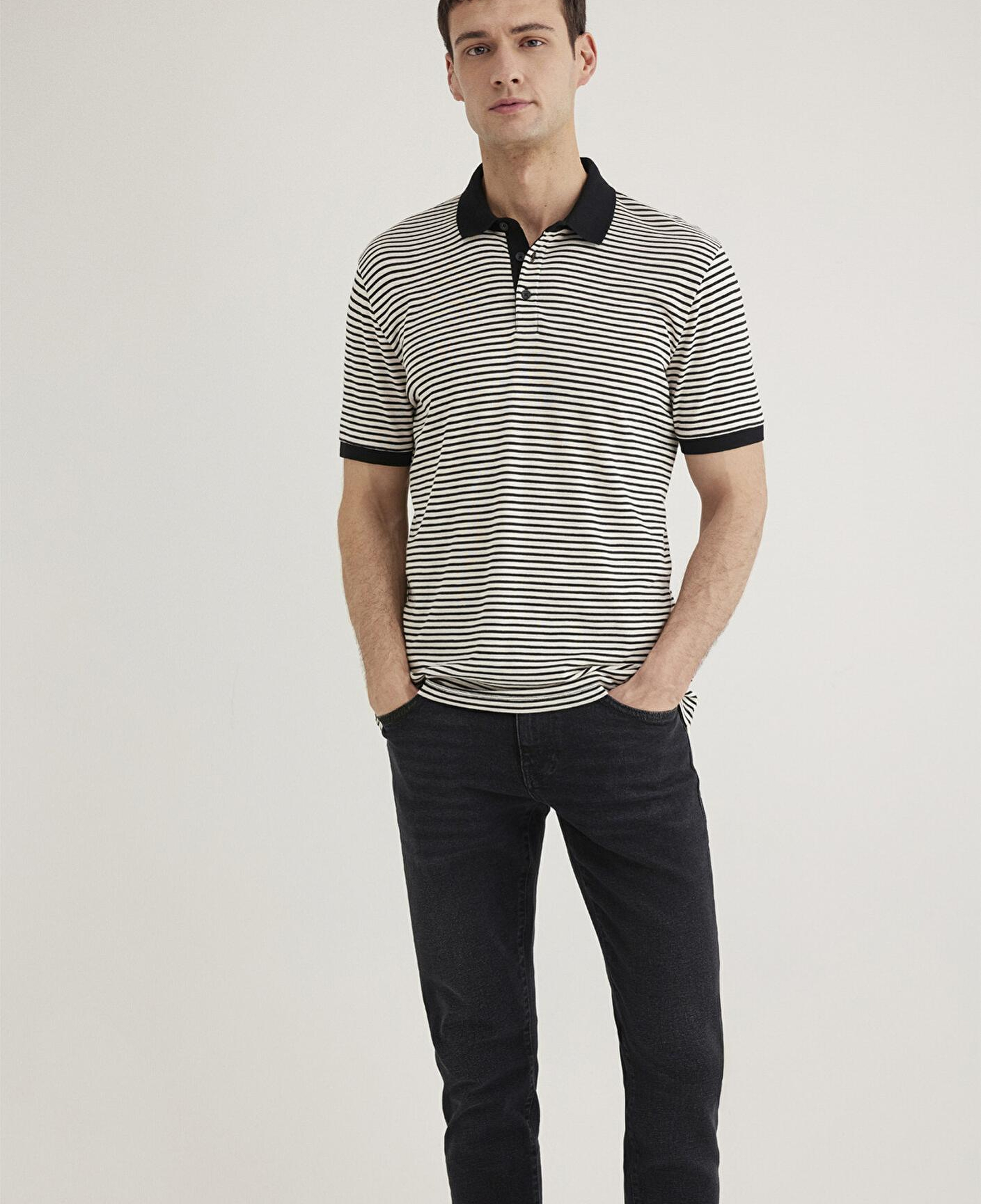 Mavi Mavi Black Çizgili Polo Tişört Slim Fit / Dar Kesim 0611843-70055