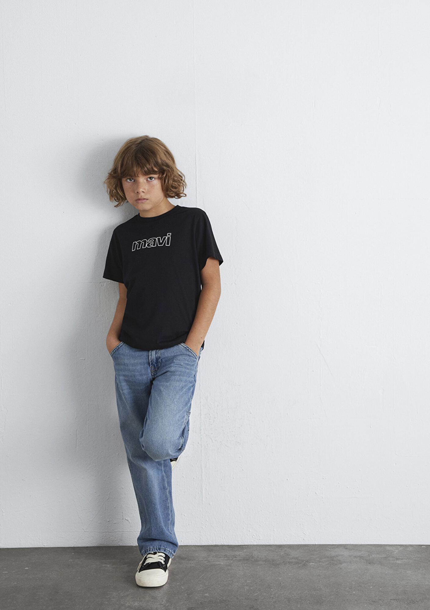 Mavi Mavi Logo Baskılı Siyah Tişört Regular Fit / Normal Kesim 66323900