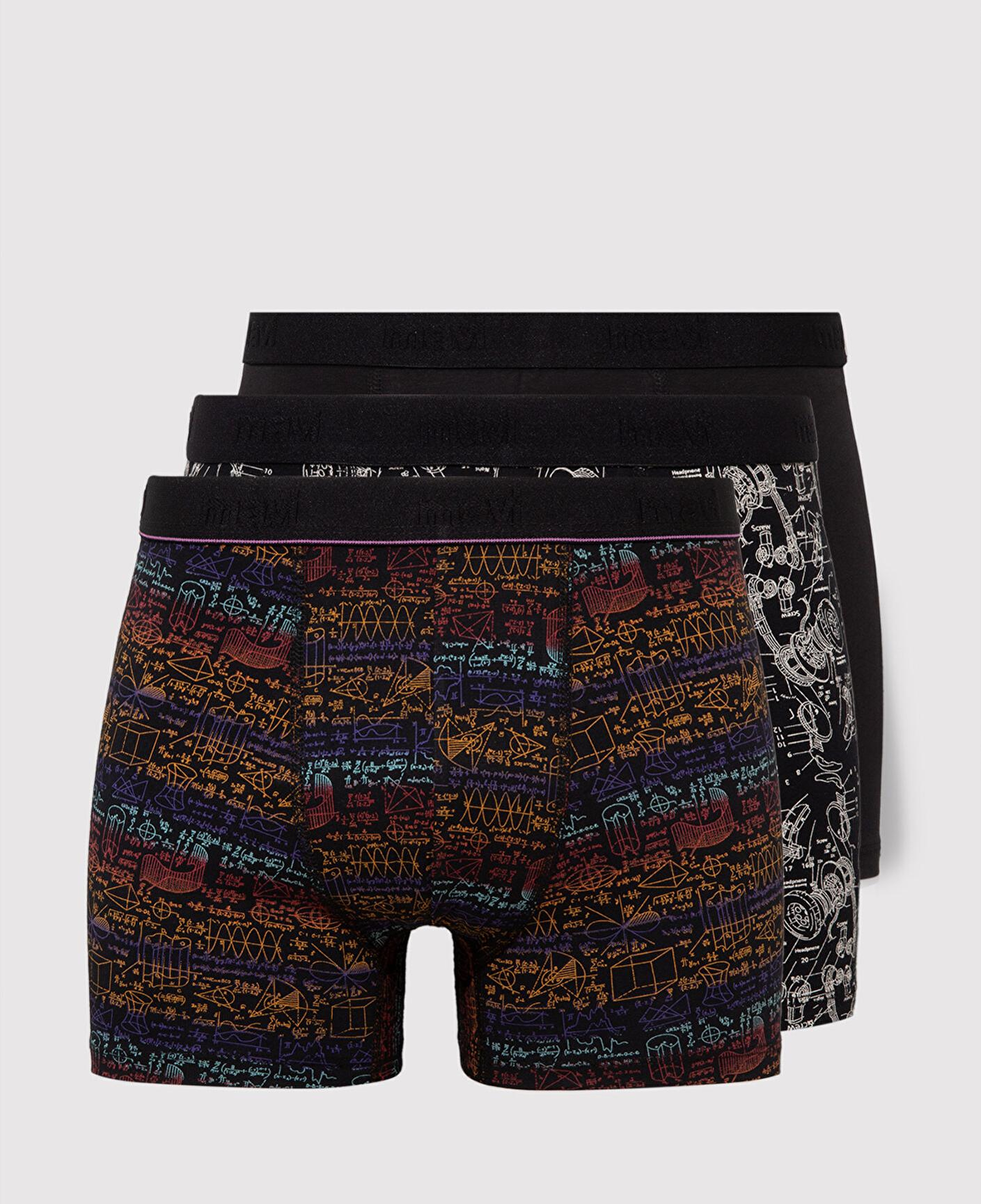 Mavi 3lü Baskılı Siyah Boxer 0911420-900