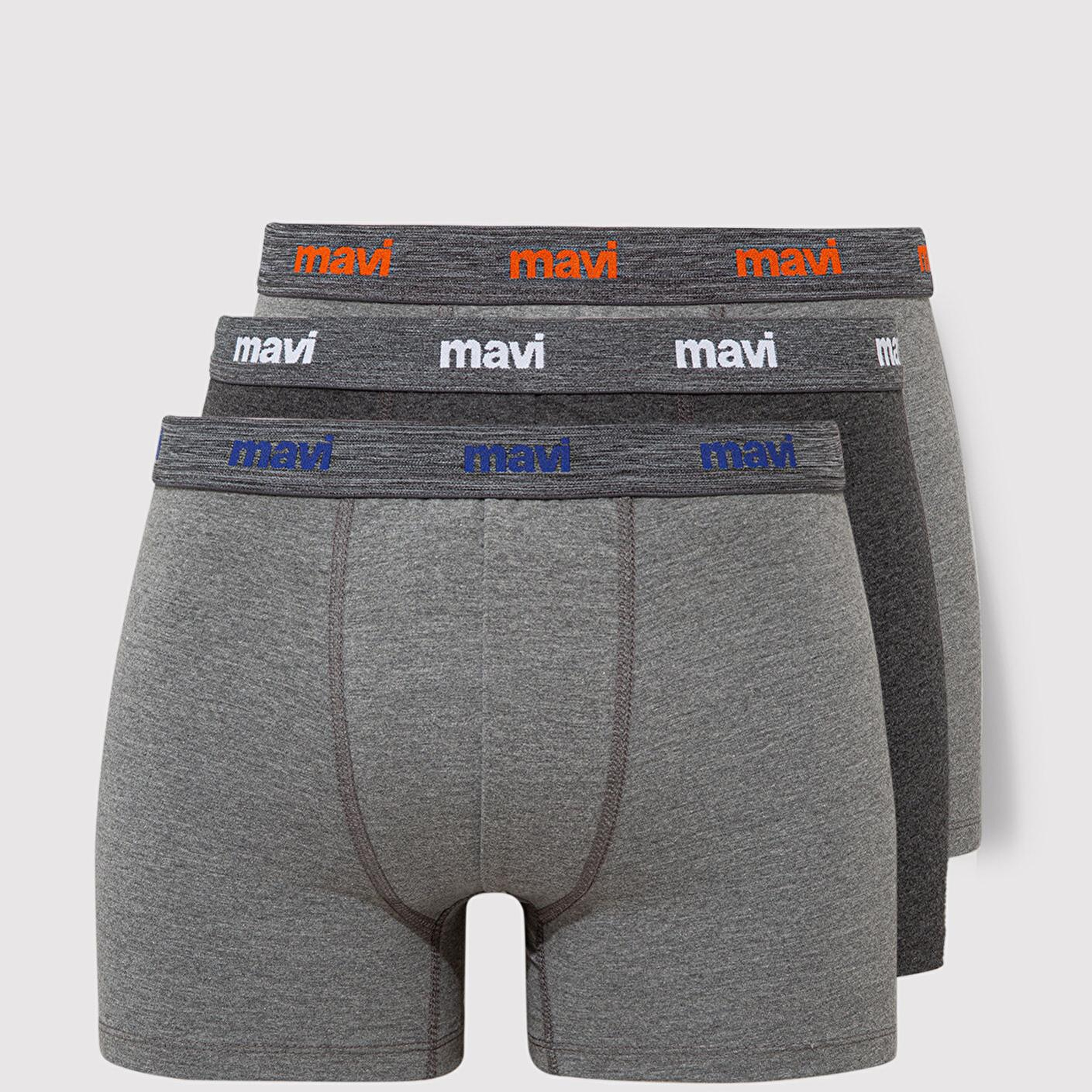 Mavi 3lü Gri Basic Boxer 0911407-23854
