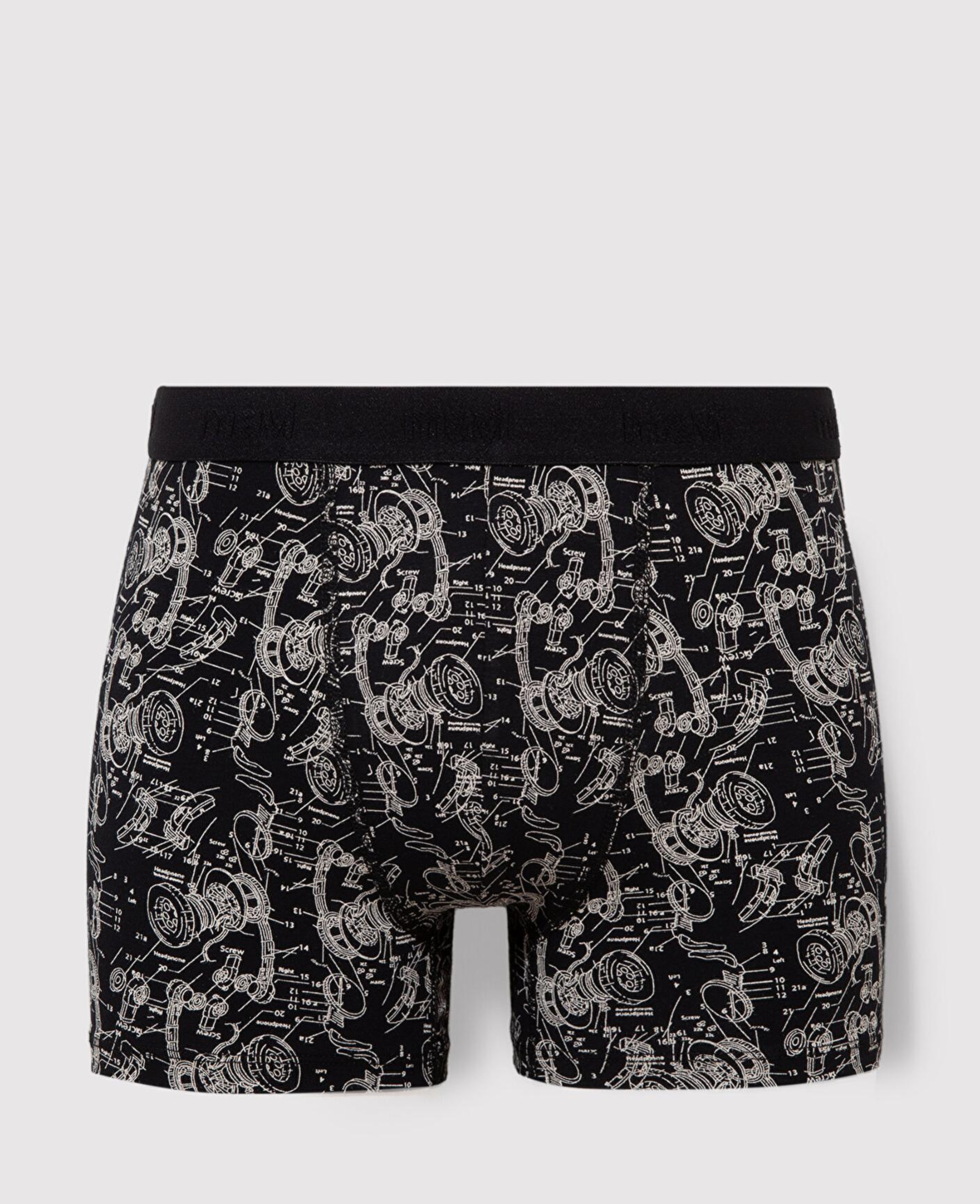 Mavi 3lü Baskılı Siyah Boxer 0911420-900